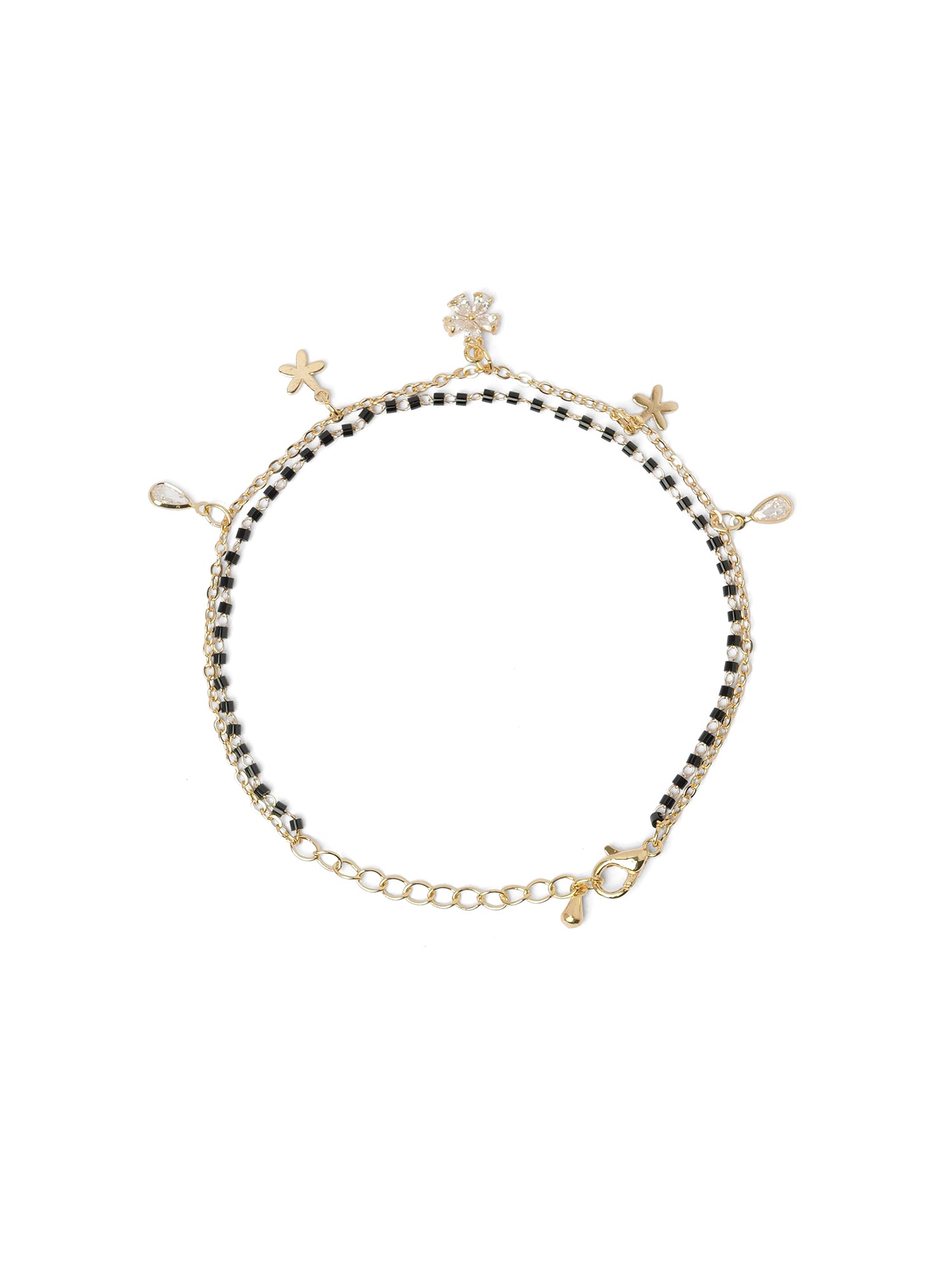 Violet Charm Bracelet in White and Gold