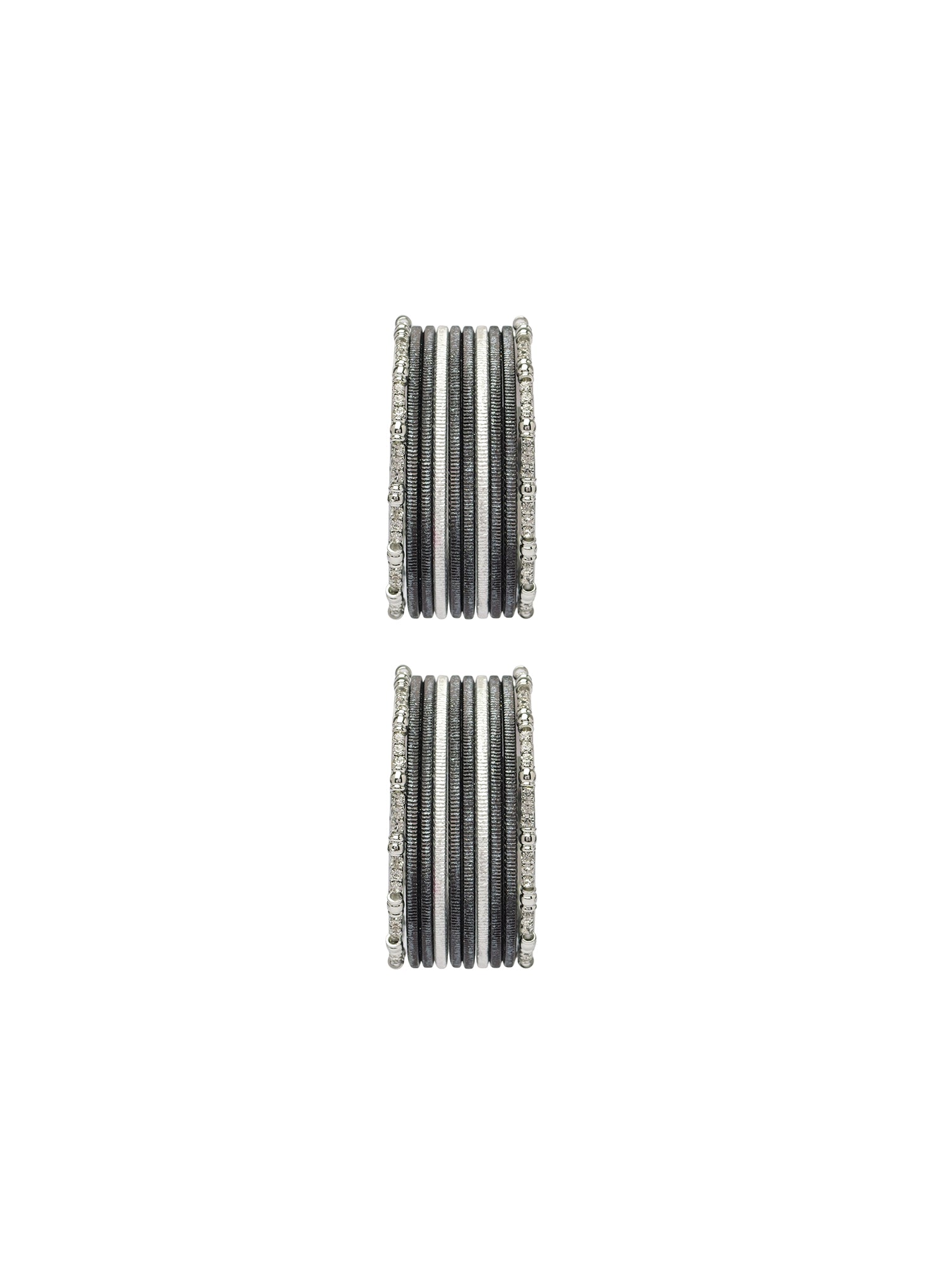 Viya Children's Bangle Set in Black and Rhodium