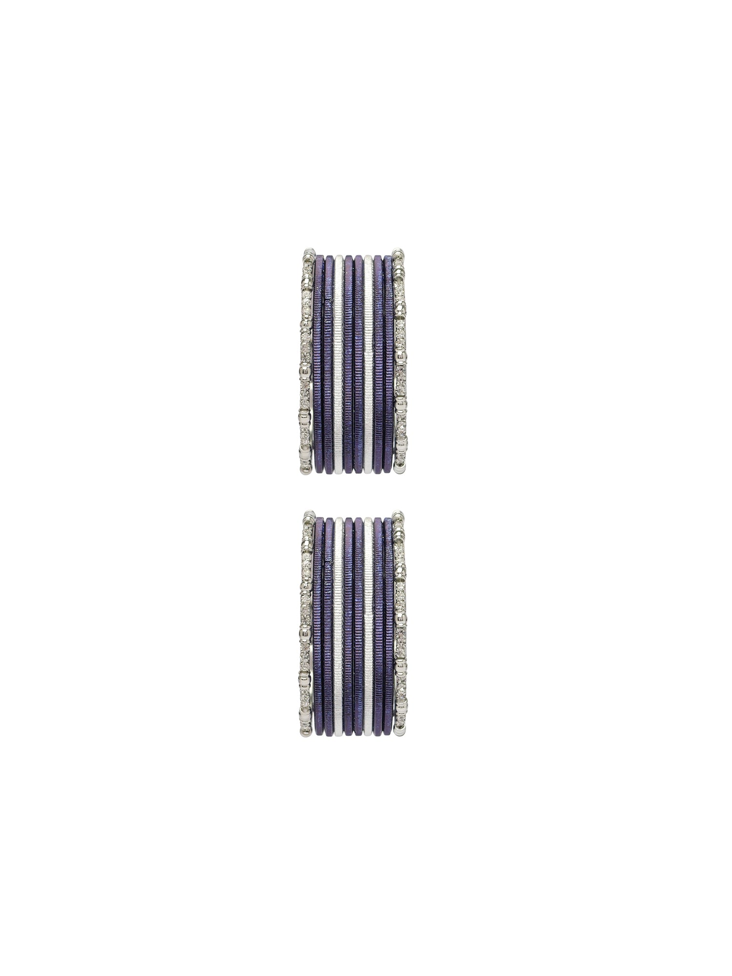 Viya Children's Bangle Set in Dark Blue and Rhodium