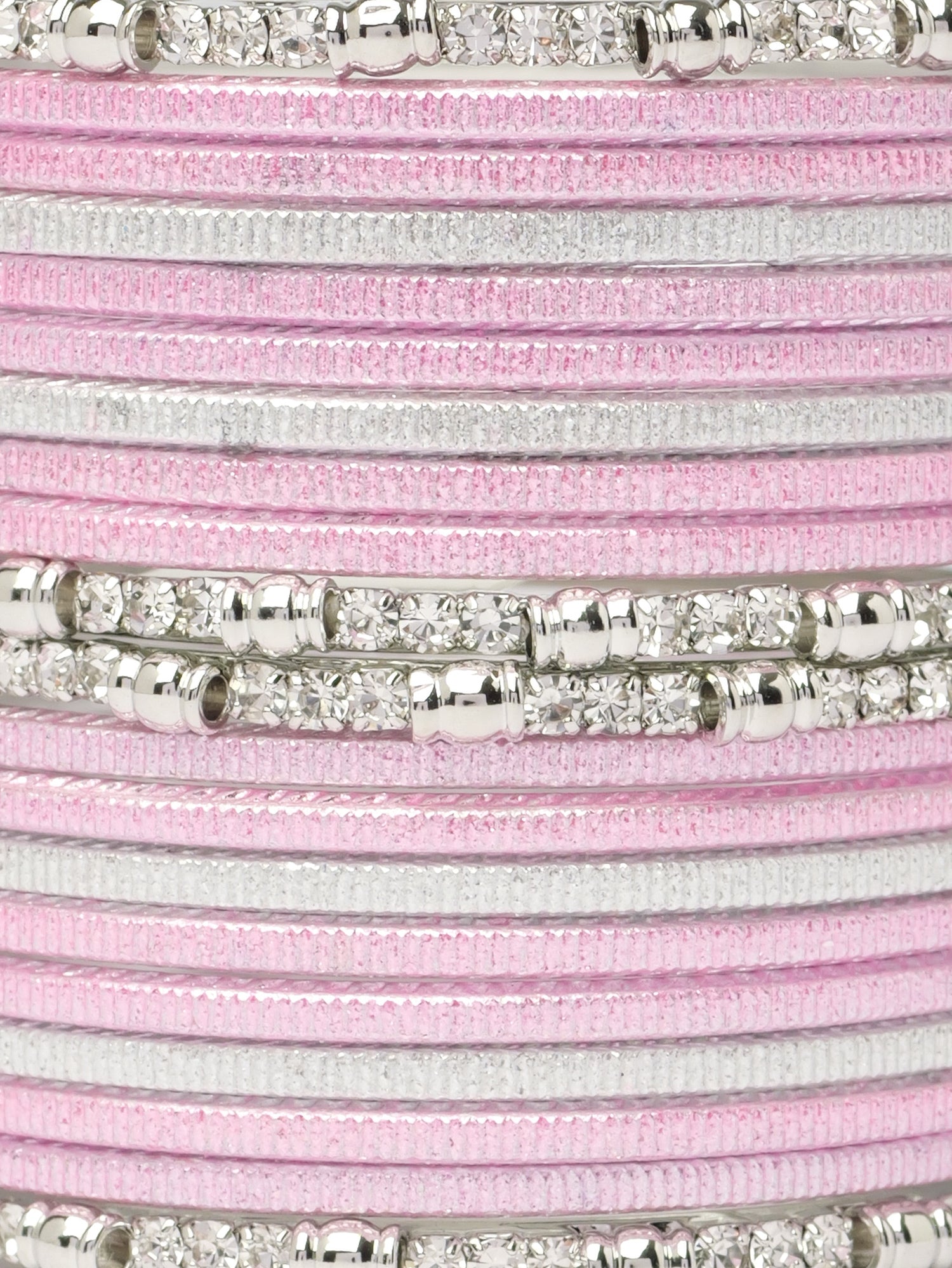 Viya Children's Bangle Set in Light Pink and Rhodium