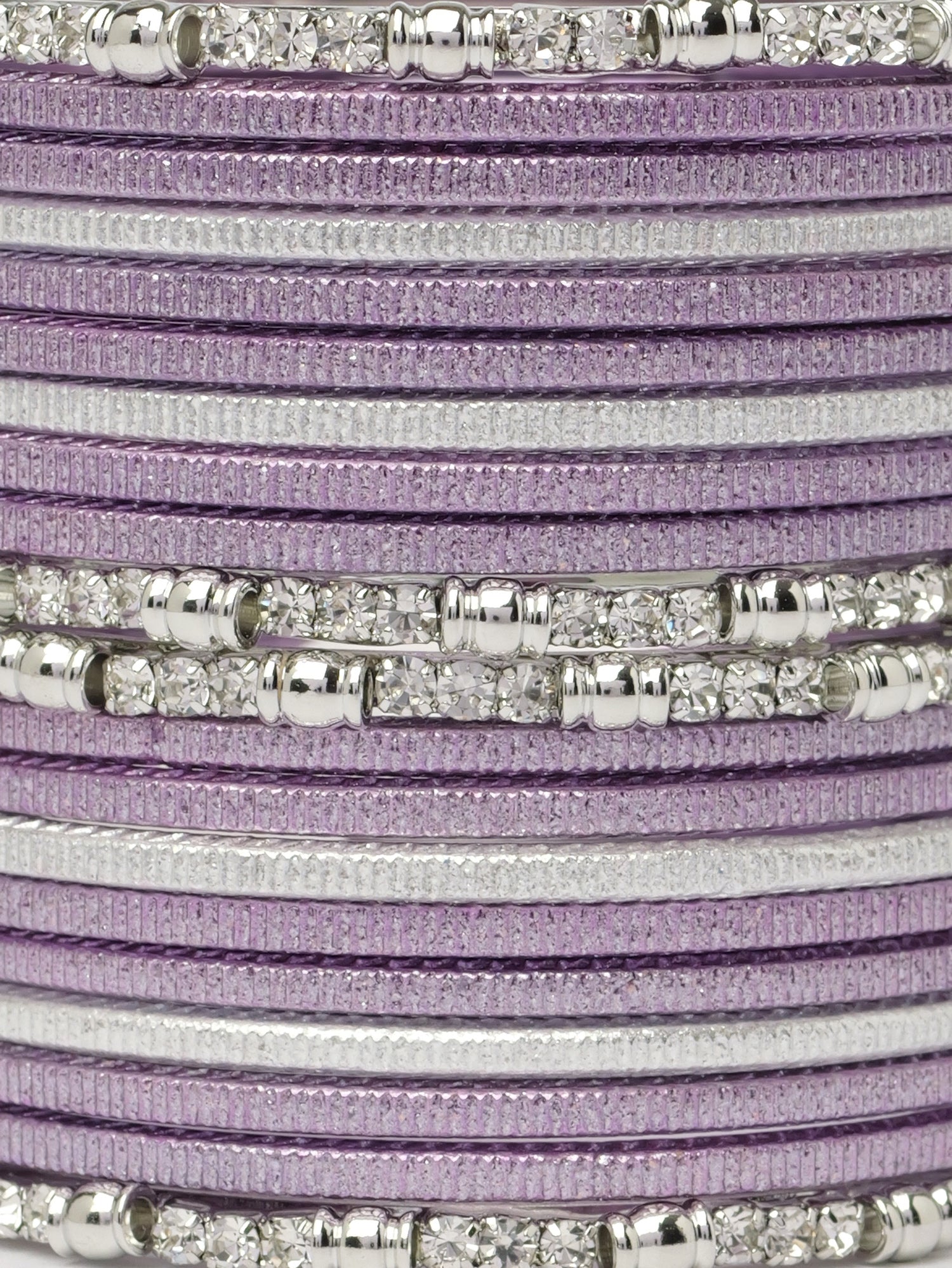Viya Children's Bangle Set in Lilac and Rhodium