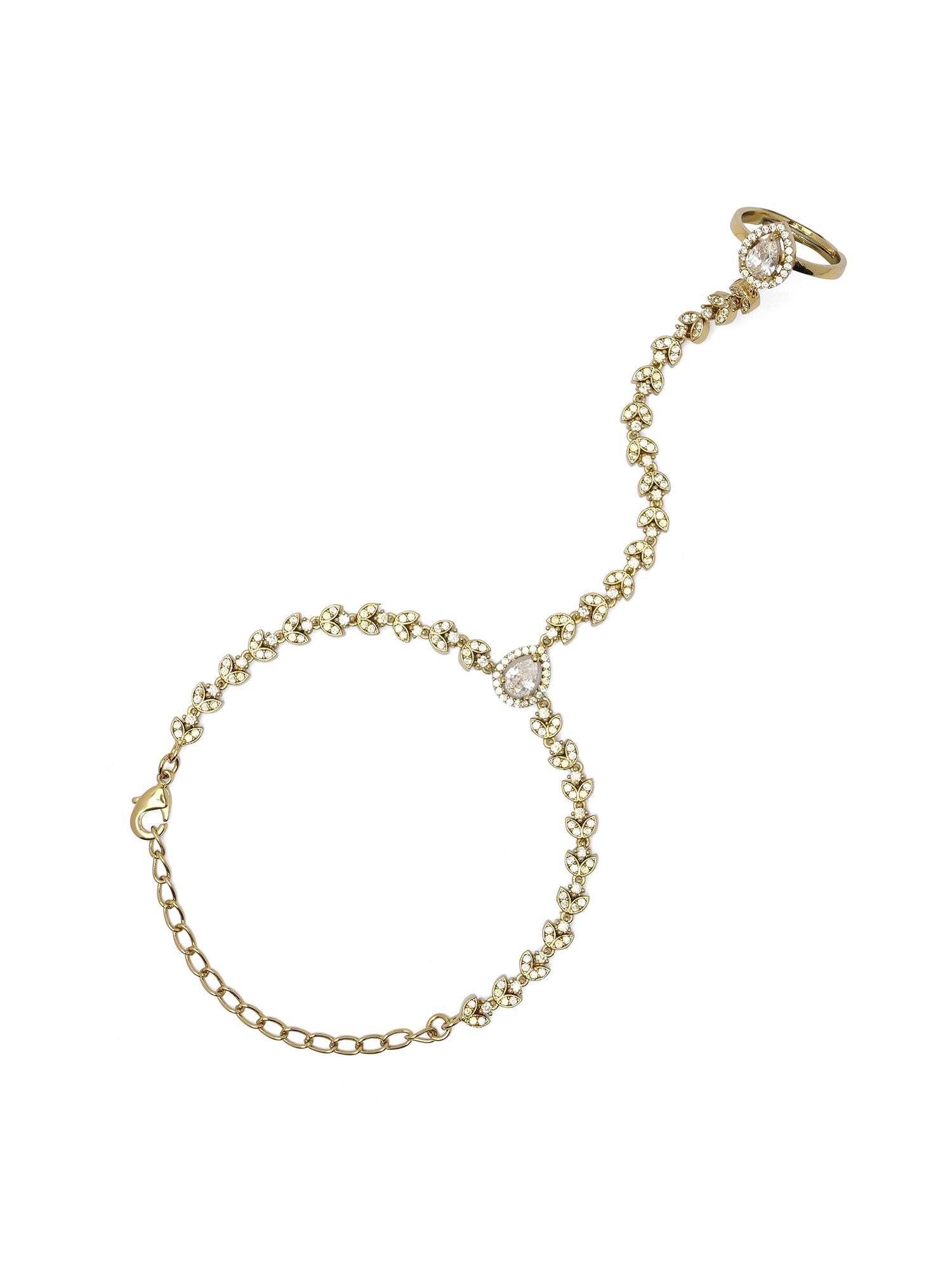 Viyana Cubic Zirconia Hand Chain in White