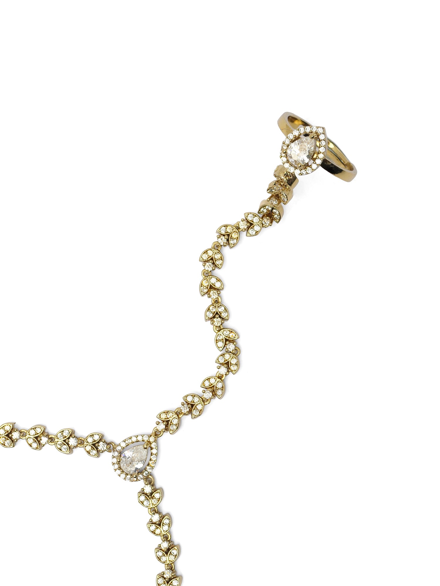 Viyana Cubic Zirconia Hand Chain in White
