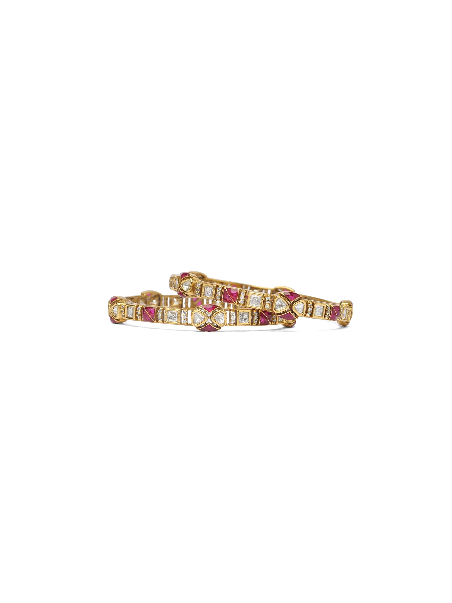 Vritika Kundan Bangles in Ruby