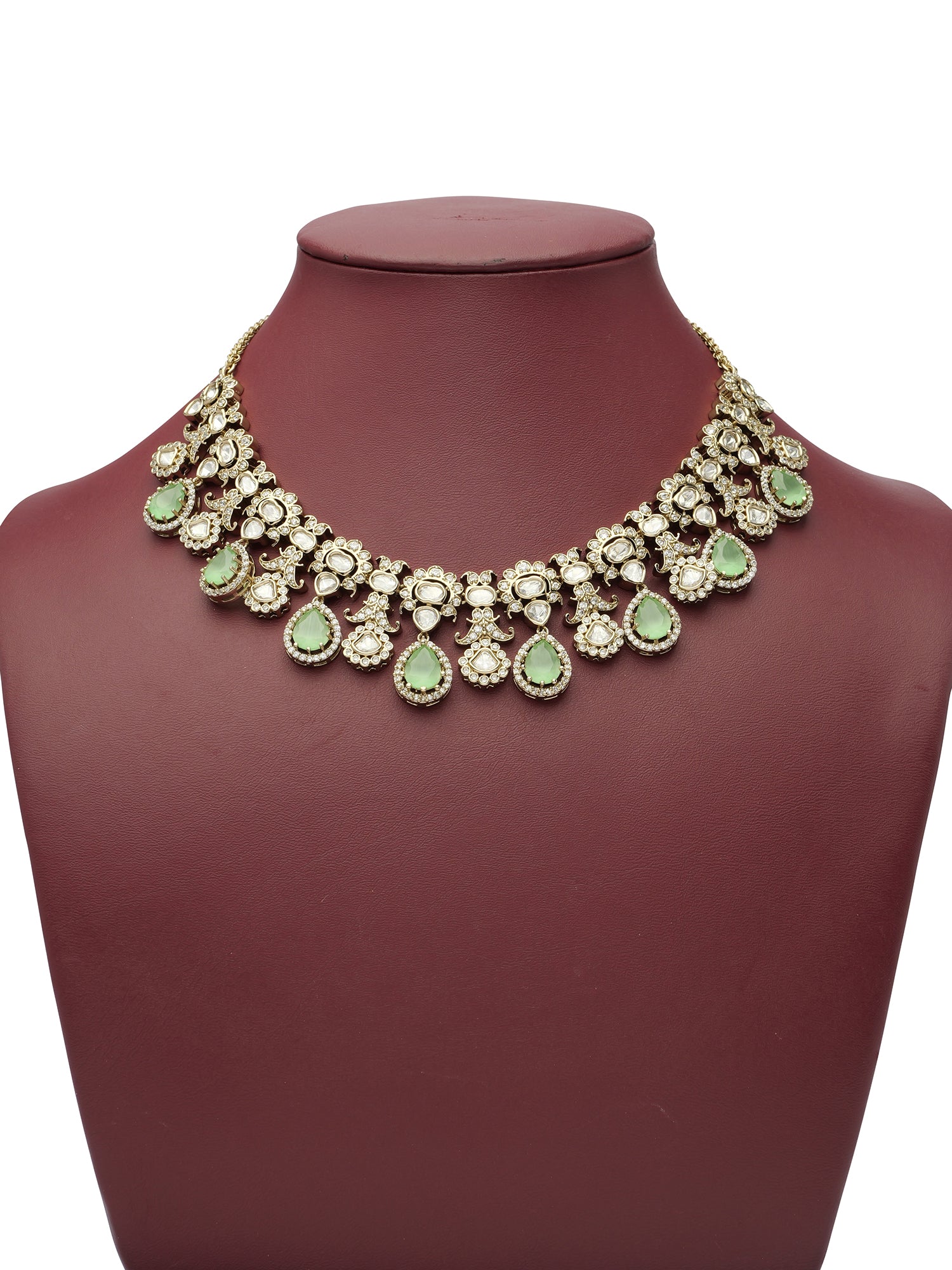 Yashmita Kundan Necklace Set in Mint