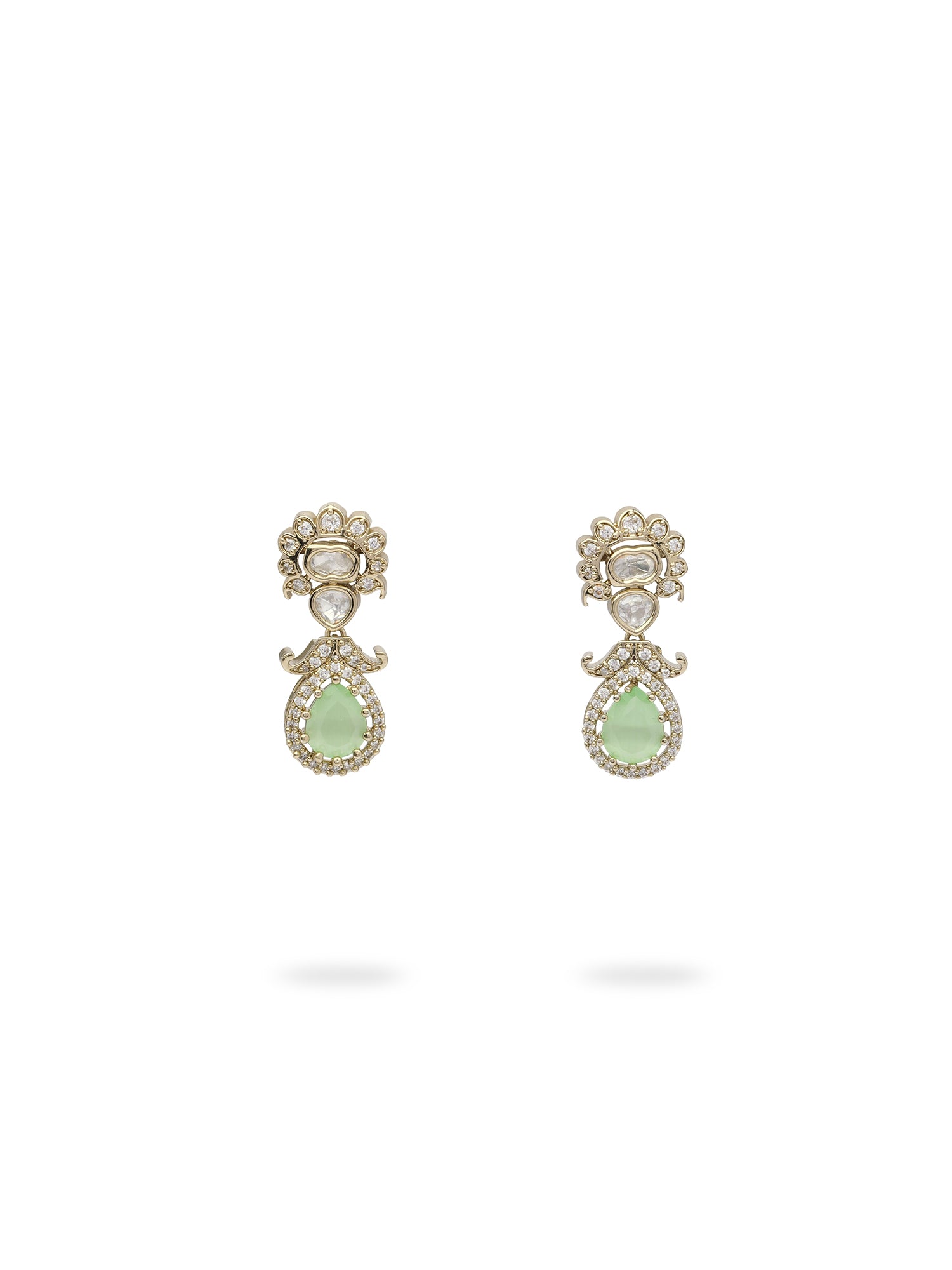Yashmita Kundan Necklace Set in Mint