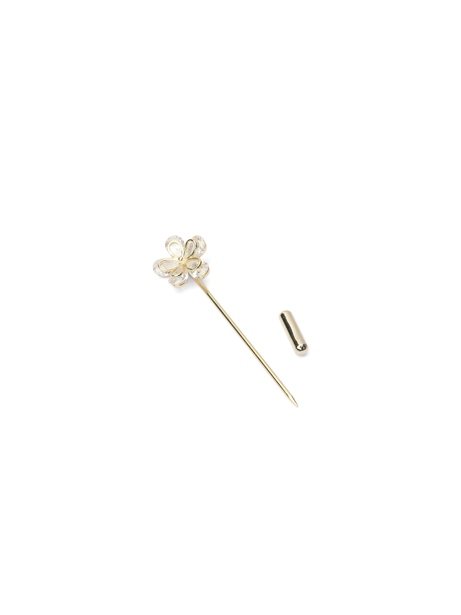 Yasira Scarf Pin in White and Gold