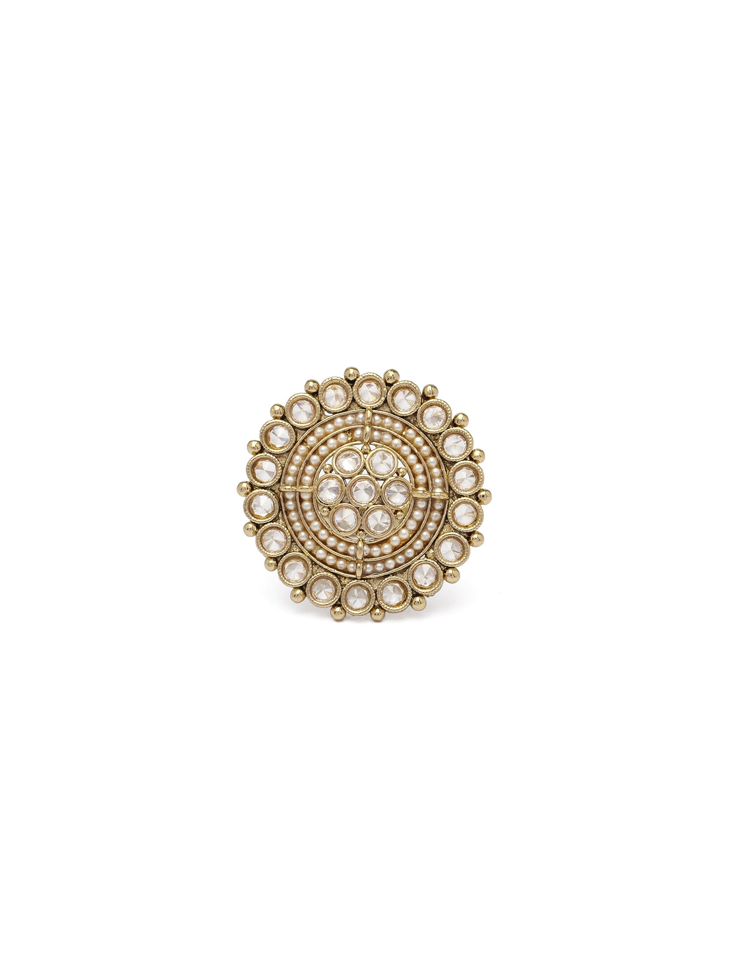 Yogini Round Ring in Champagne and Antique Gold