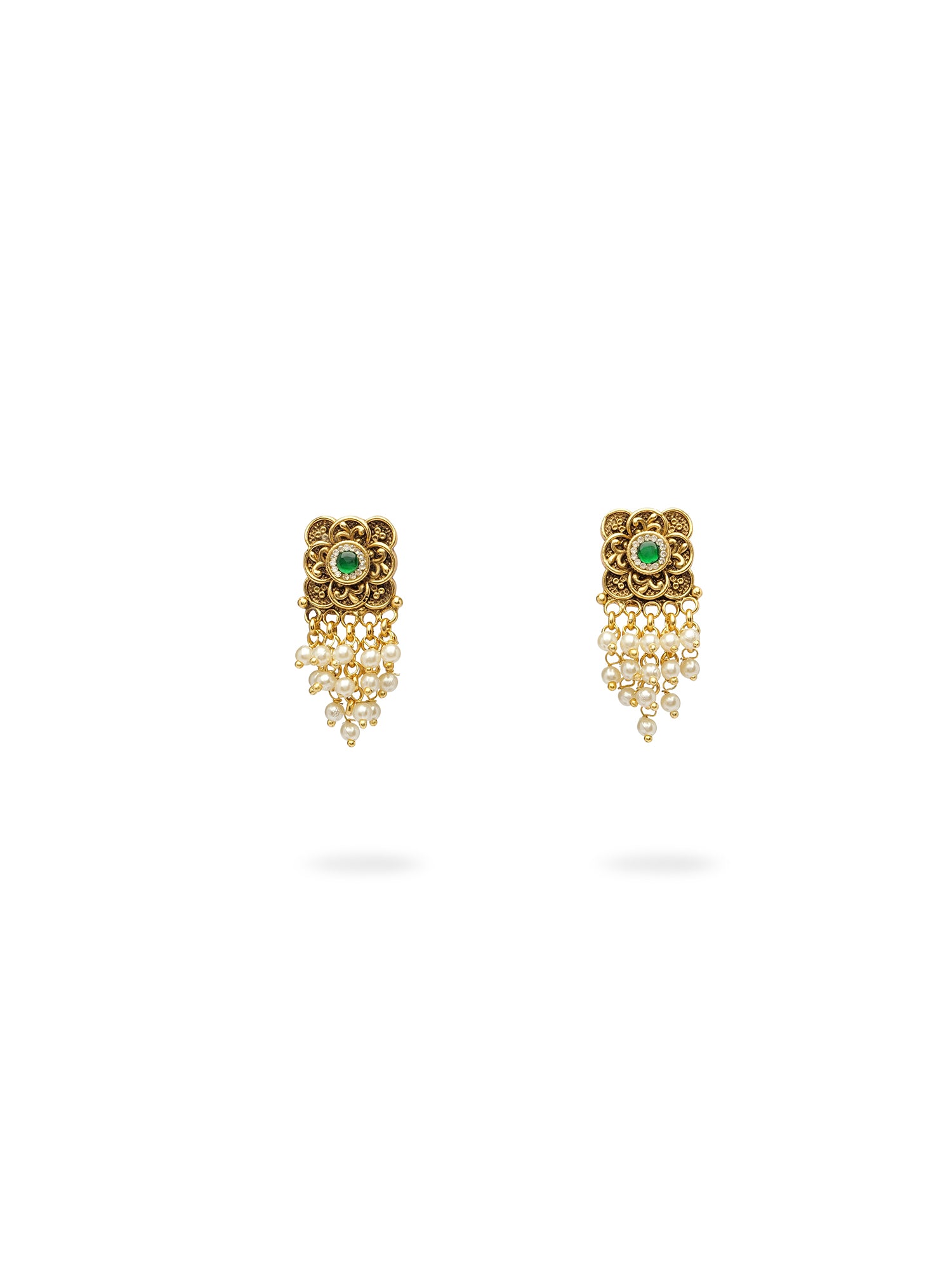 Zahreen Classic Pearl Earrings in Green