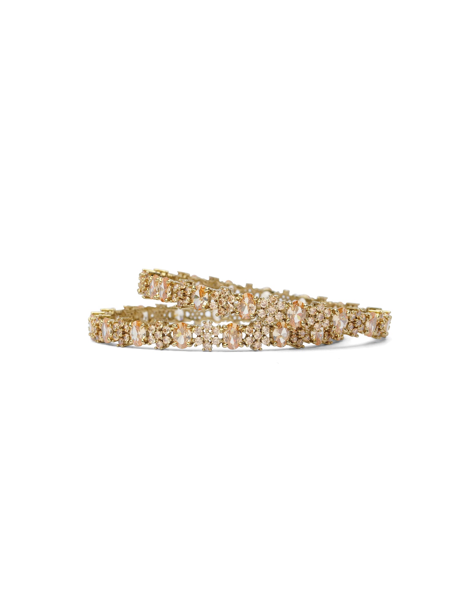 Zaina Cubic Zirconia Bangles in Champagne