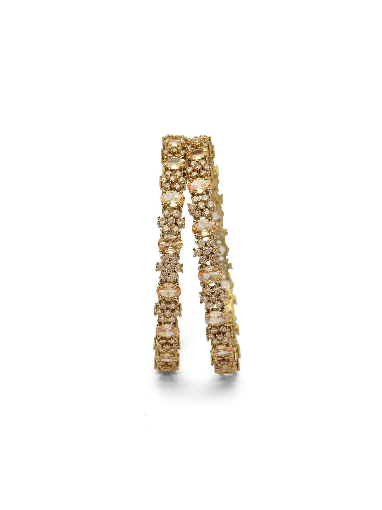 Zaina Cubic Zirconia Bangles in Champagne