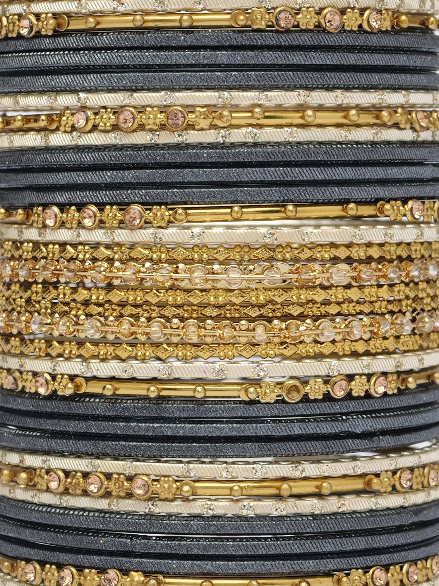 Zarina Antique Bangle Set in Black