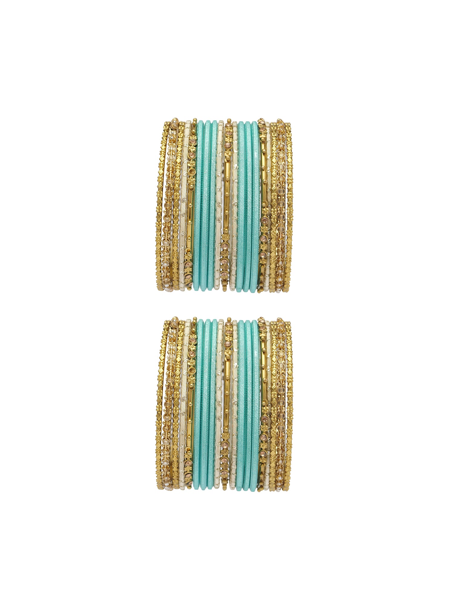 Zarina Antique Bangle Set in Deep Sea Green