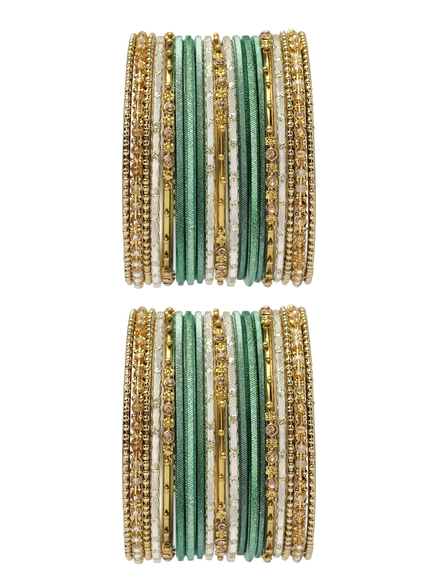 Zarina Antique Bangle Set in Green