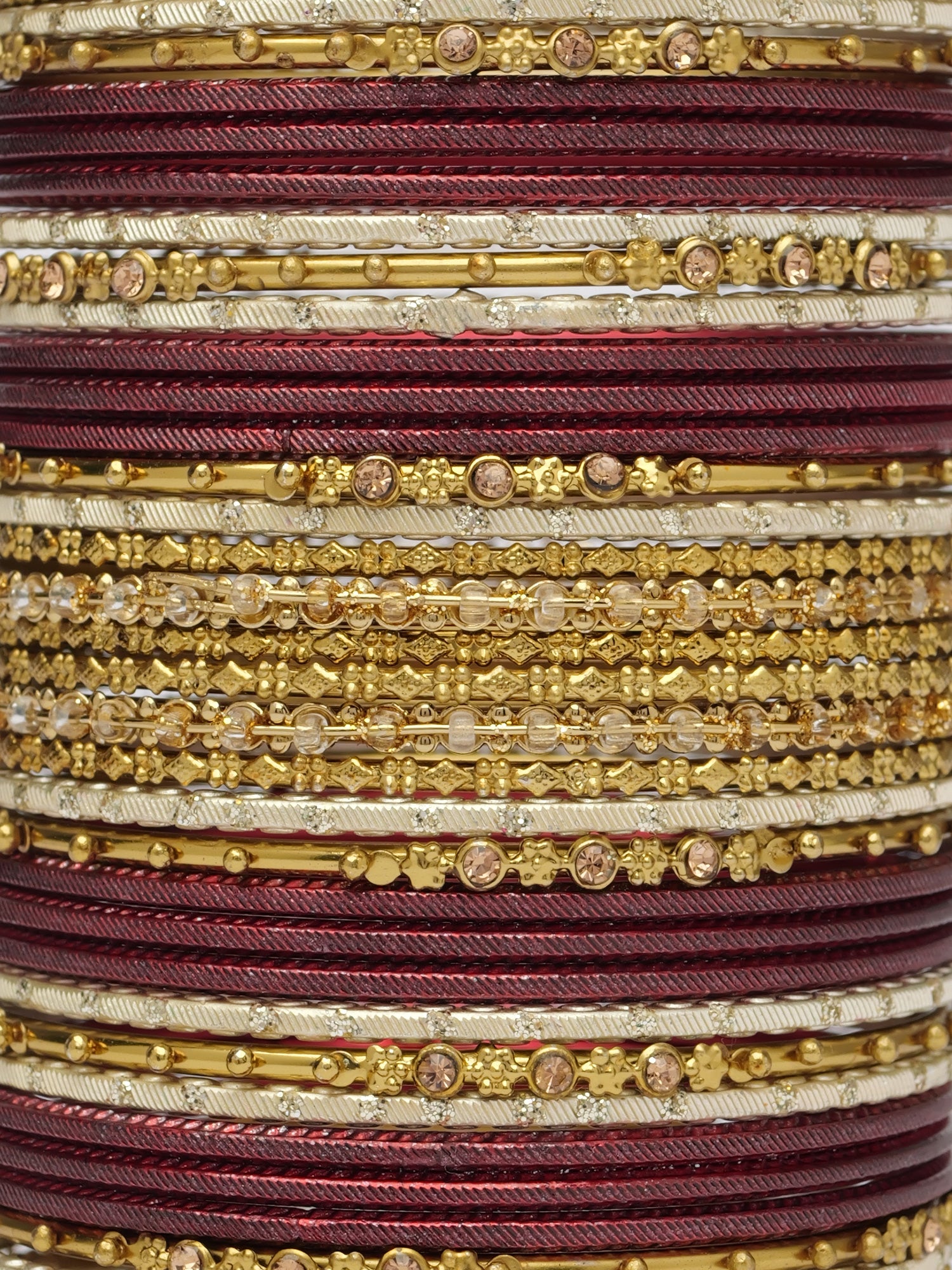 Zarina Antique Bangle Set in Maroon