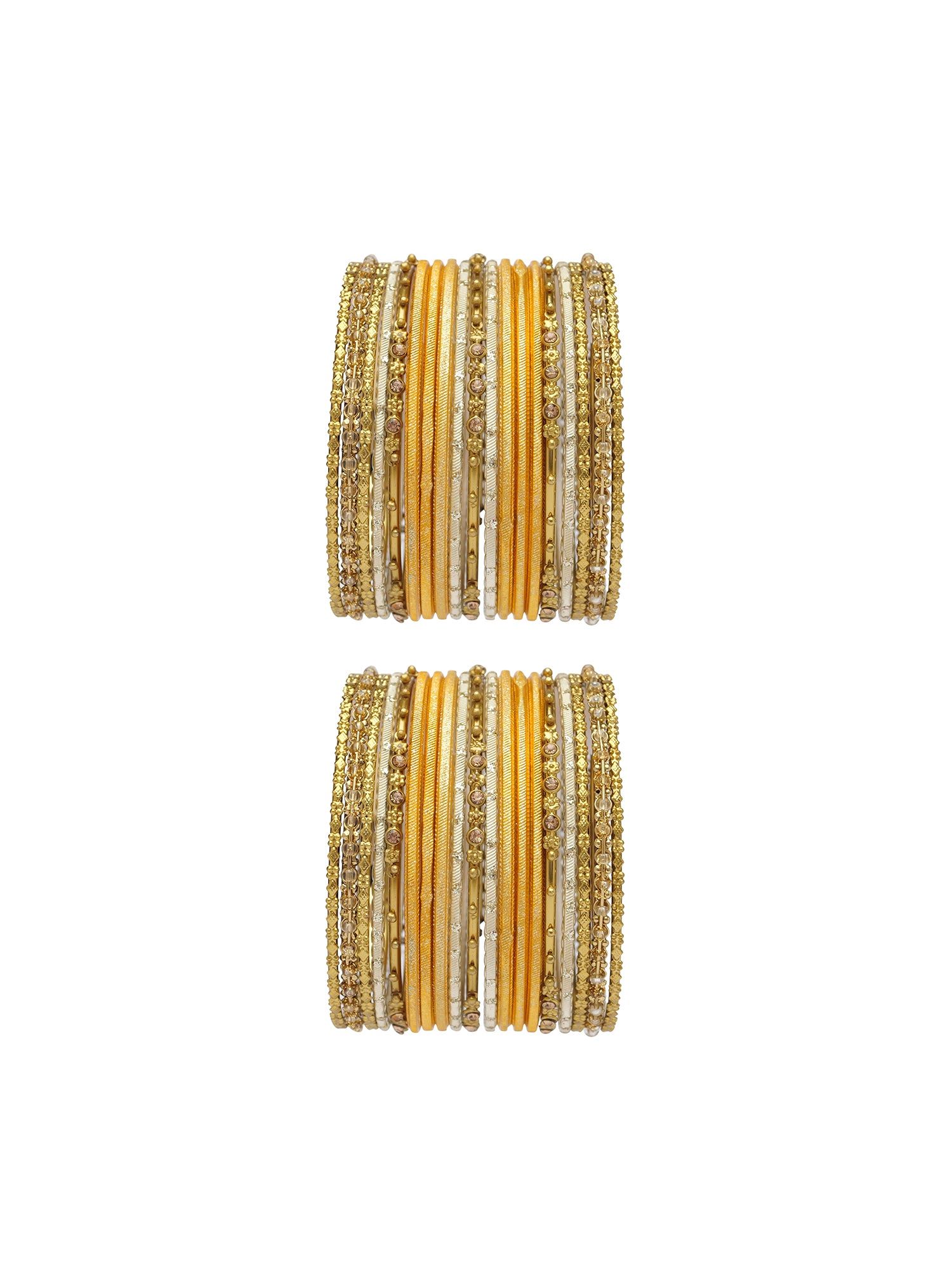 Zarina Antique Bangle Set in Mustard Yellow
