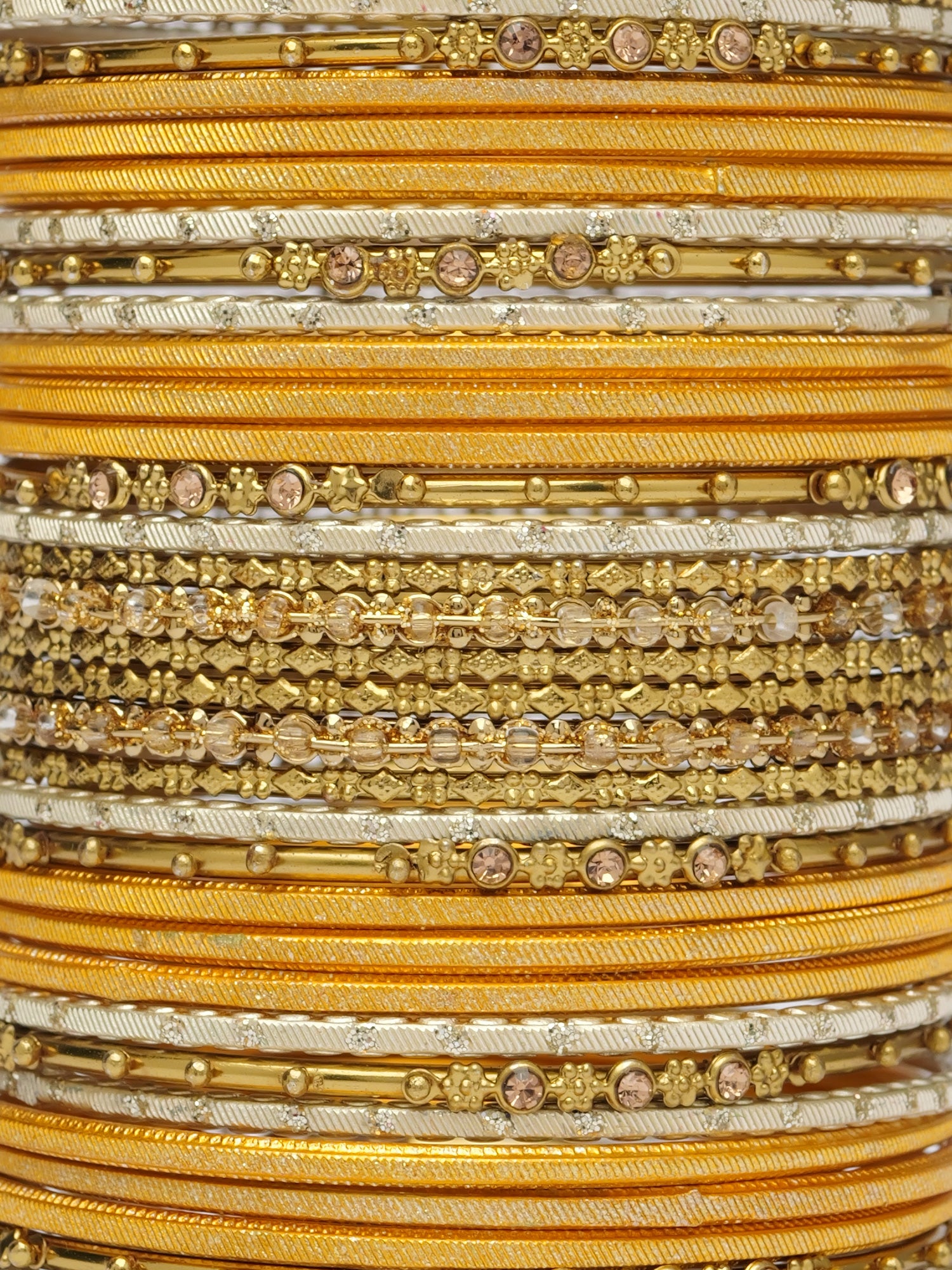 Zarina Antique Bangle Set in Mustard Yellow