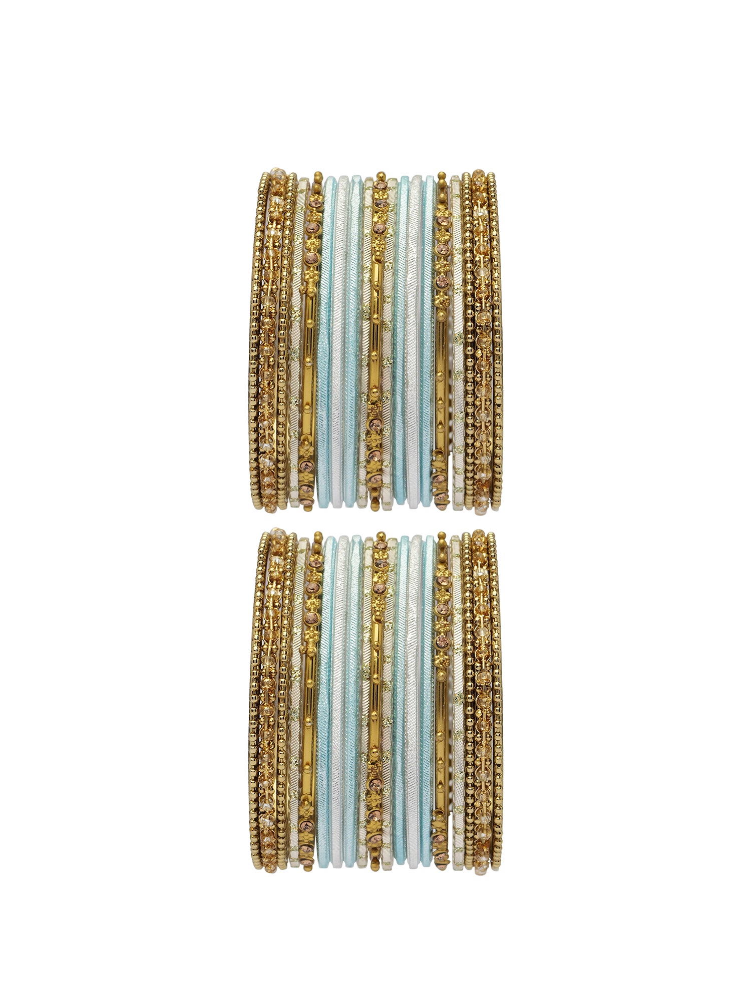 Zarina Antique Bangle Set in Pastel Blue