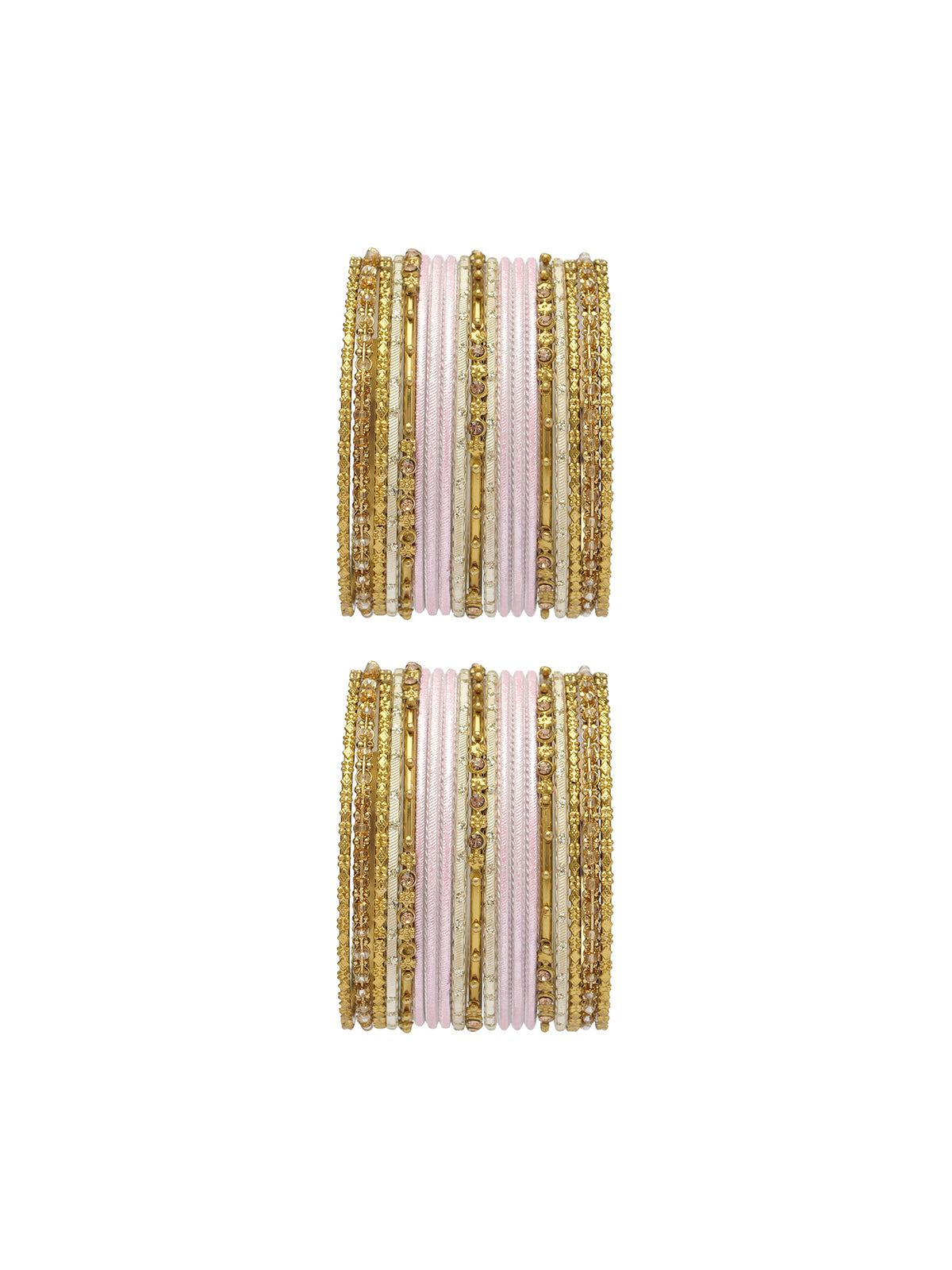 Zarina Antique Bangle Set in Pastel Pink