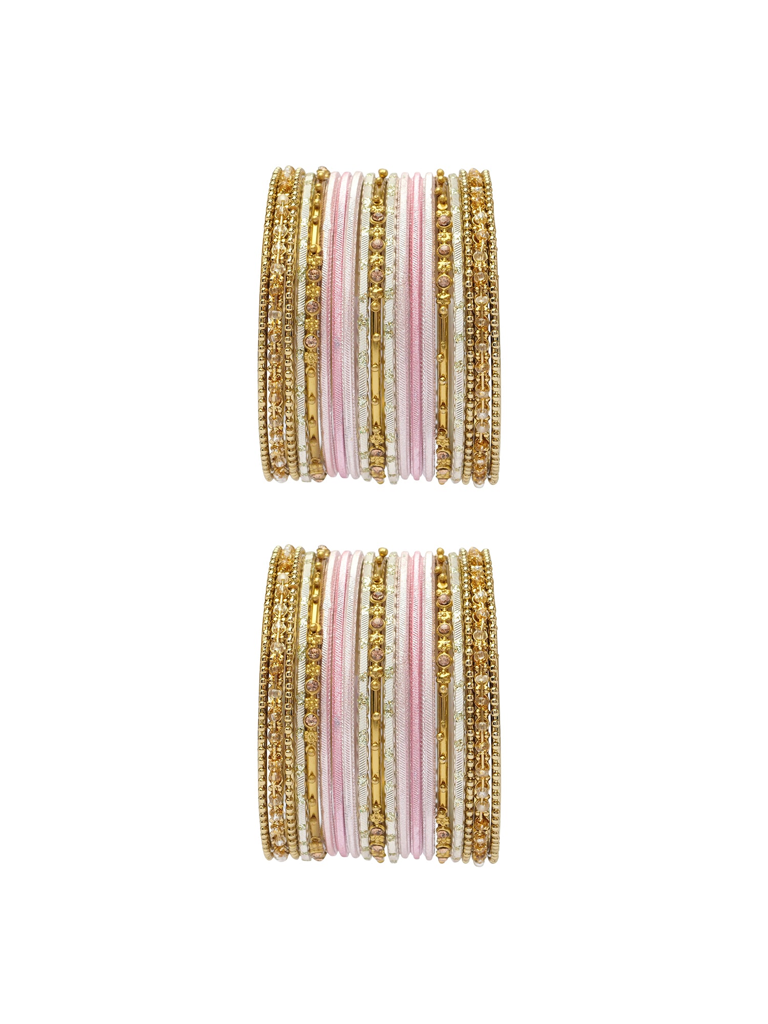 Zarina Antique Bangle Set in Light Pink