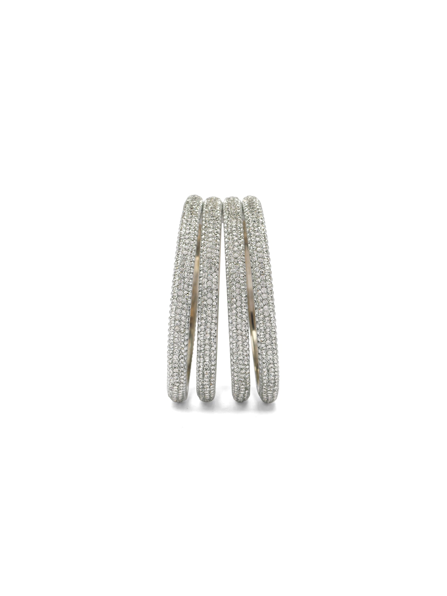 Zariya Diamante Lakh Bangles in Rhodium