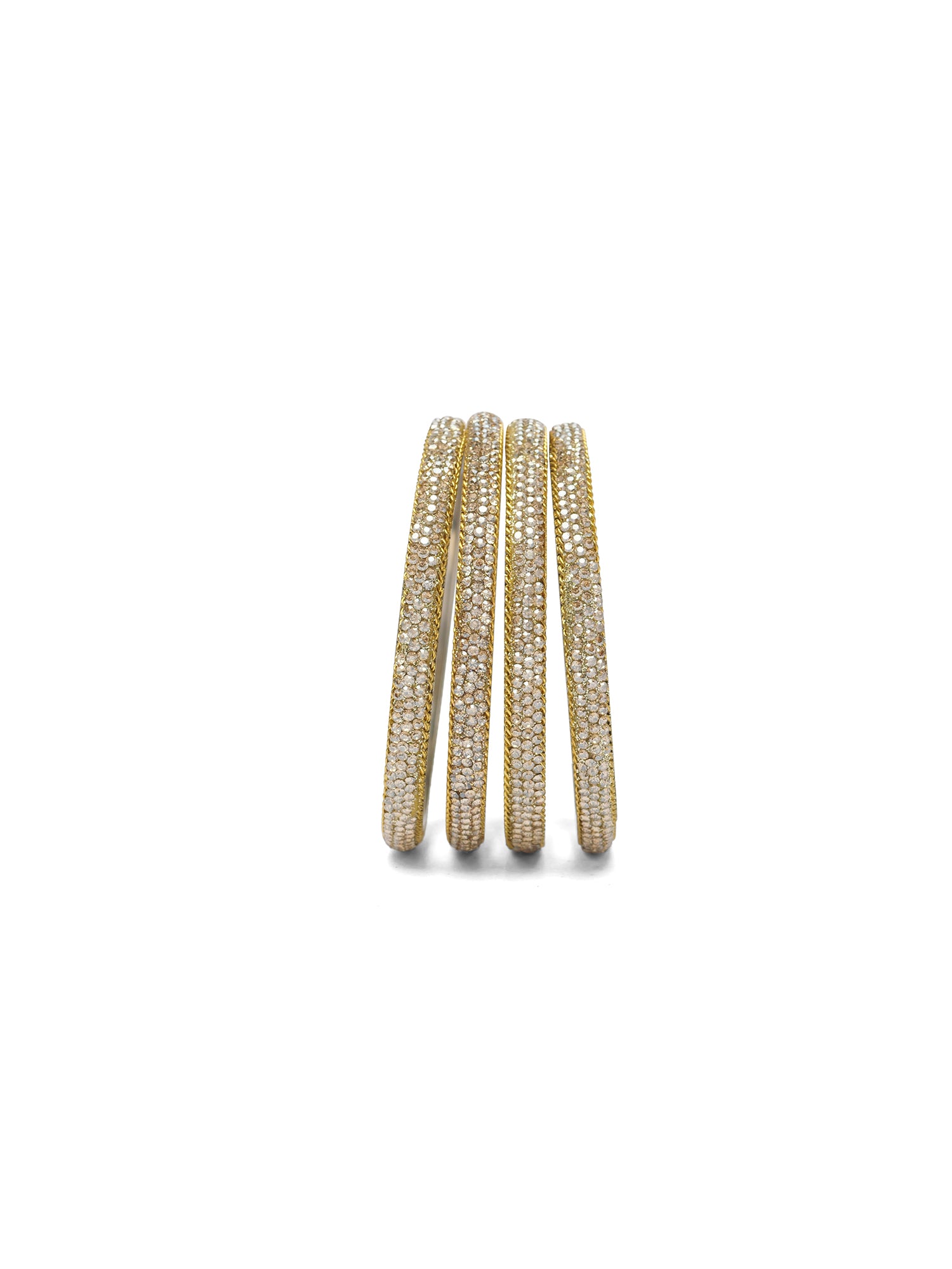 Zariya Diamante Lakh Bangles in White
