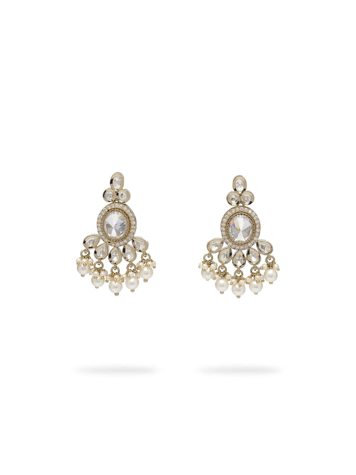 Zavira Kundan Necklace Set in White