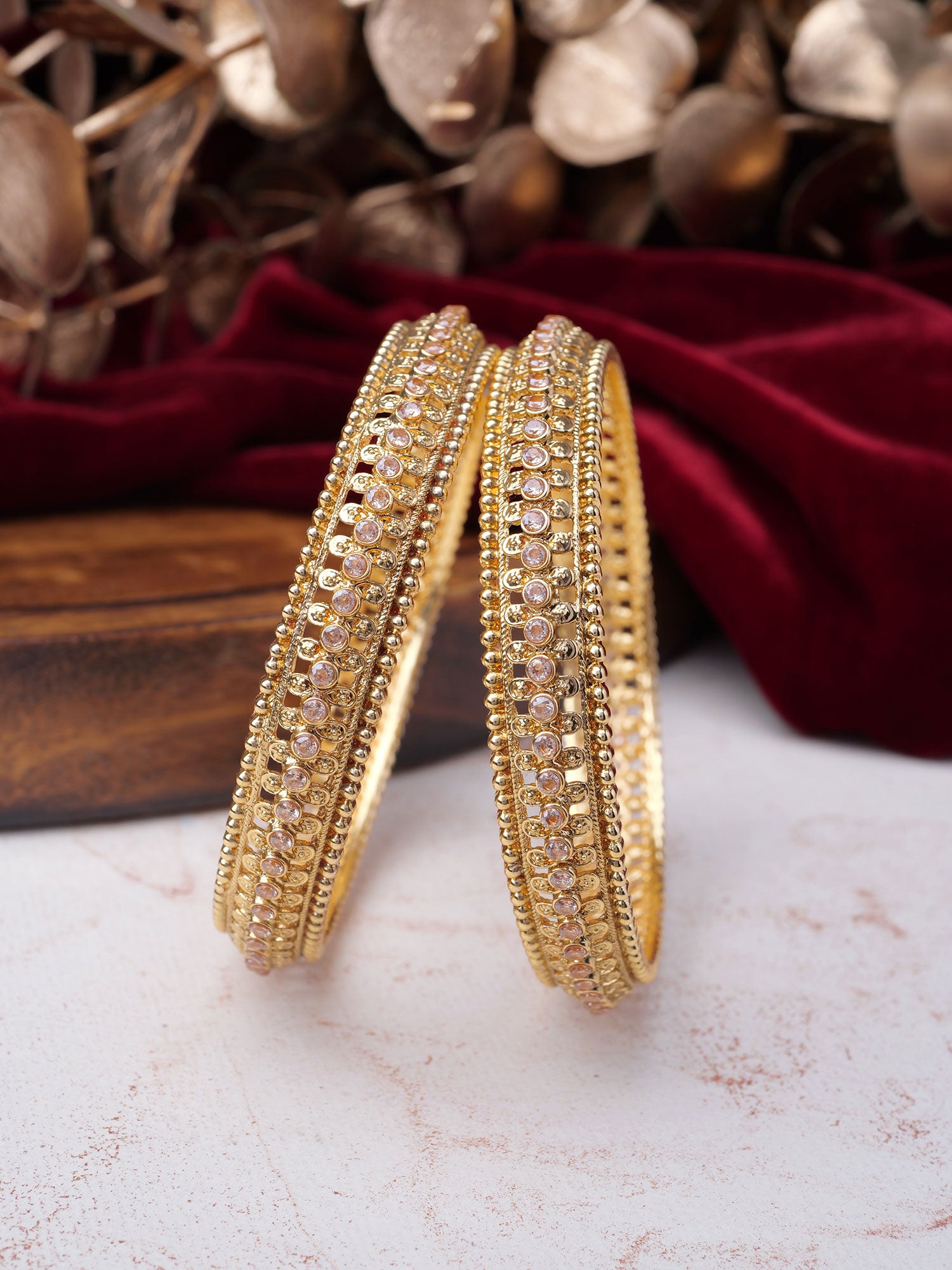 Zayna Classic Kada Bangles in Champagne