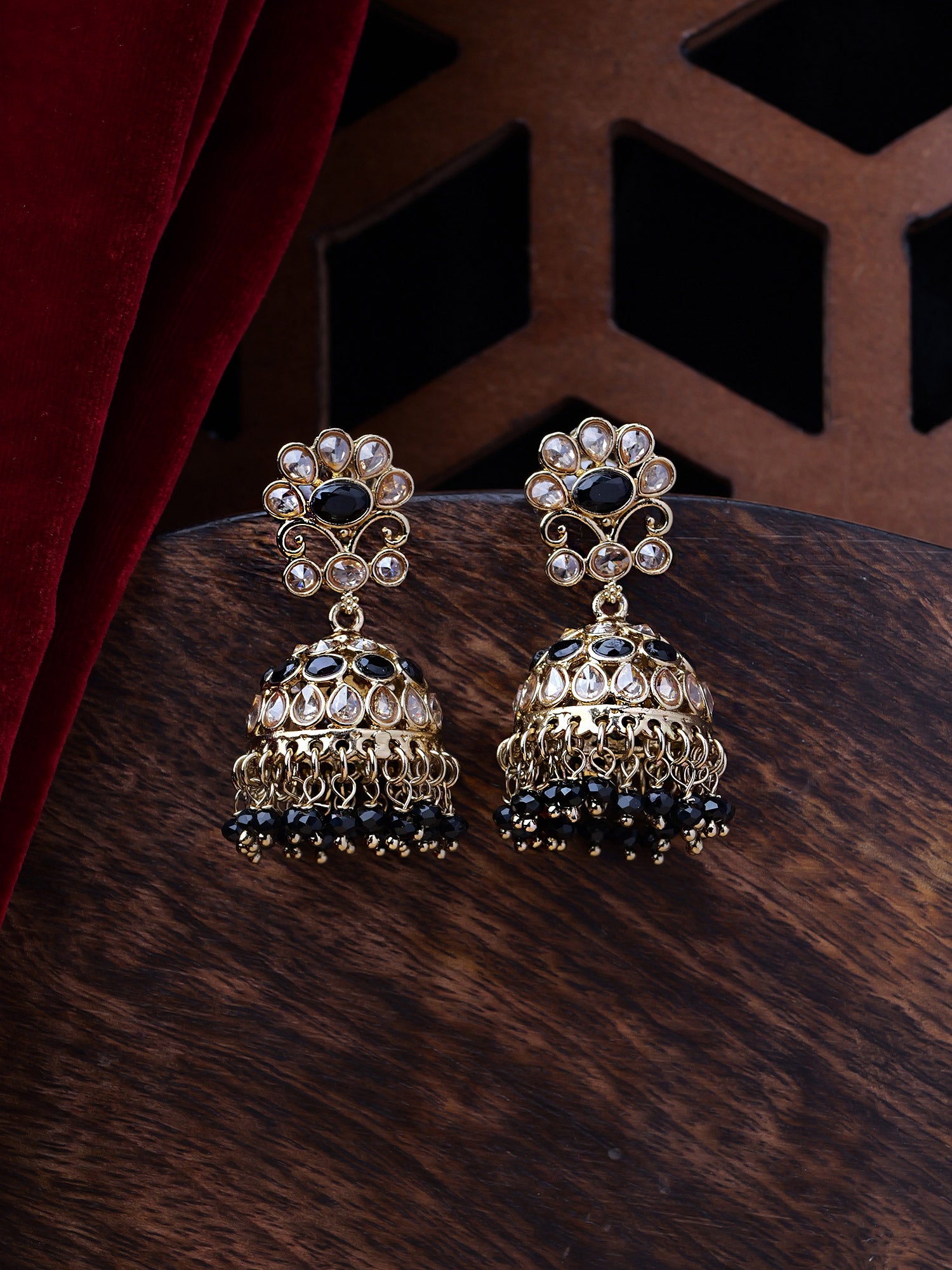 Zehra Jhumka Earrings in Blue