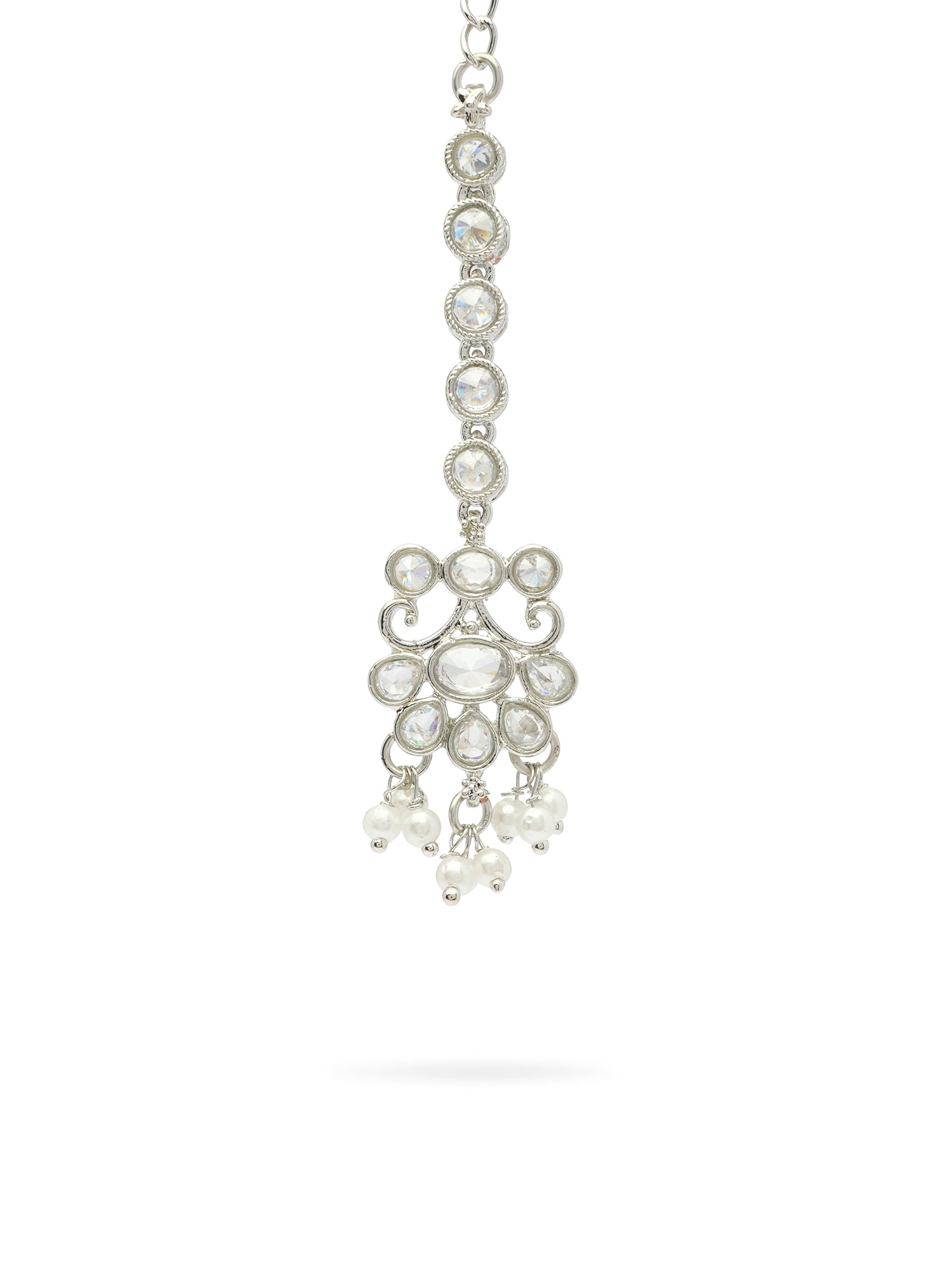 Zehra Maang Tikka in Rhodium