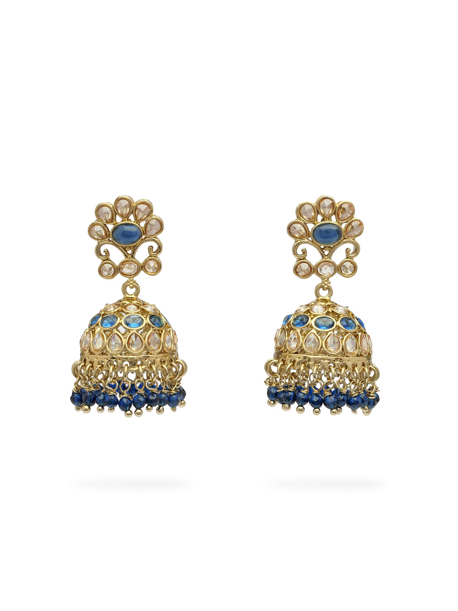 Zehra Jhumka Earrings in Blue