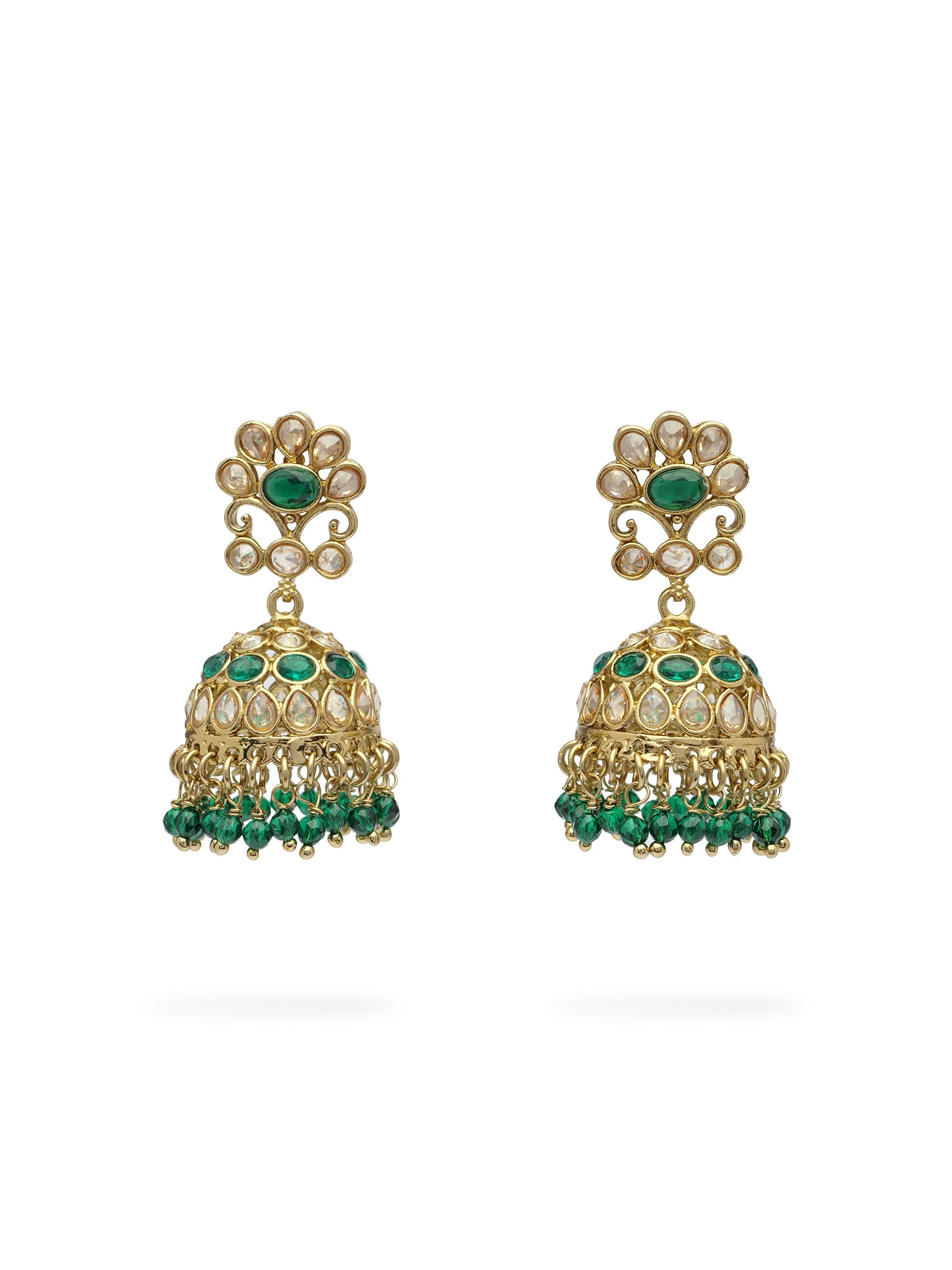 Zehra Jhumka Earrings in Green