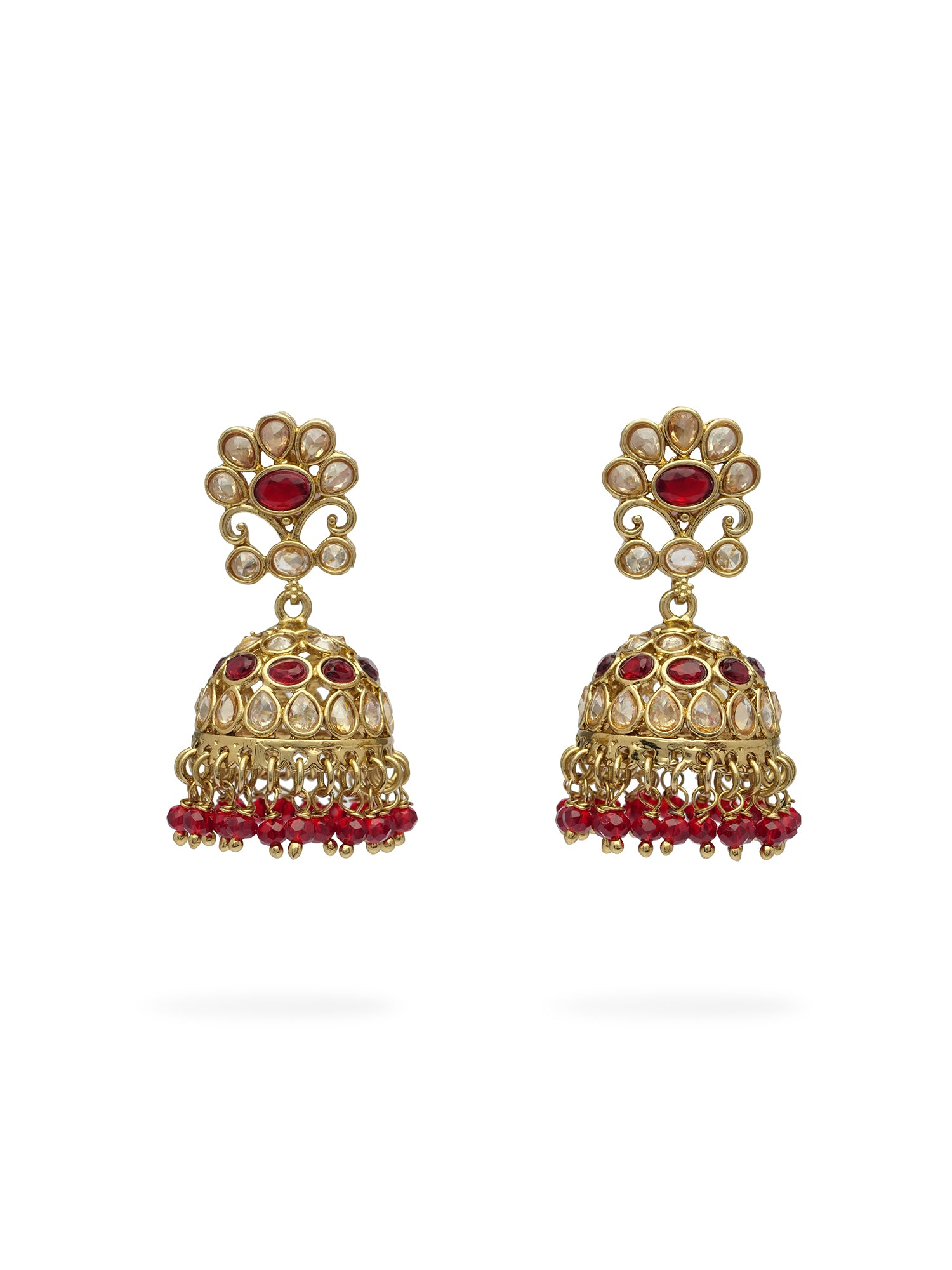 Zehra Jhumka Earrings in Maroon