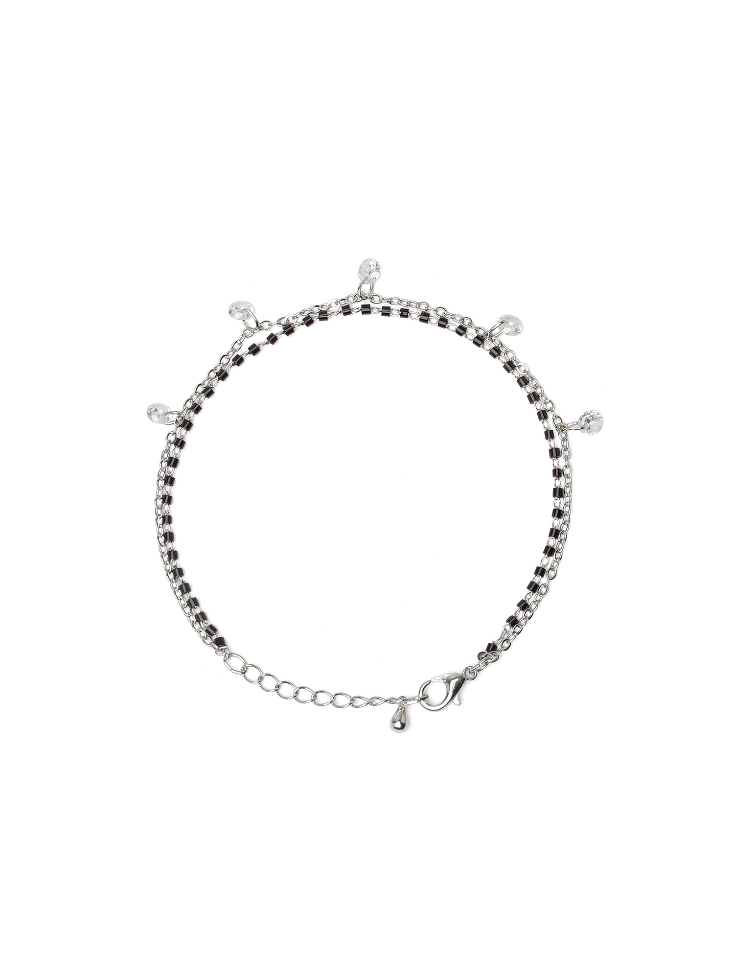 Zinnia Charm Bracelet in Rhodium