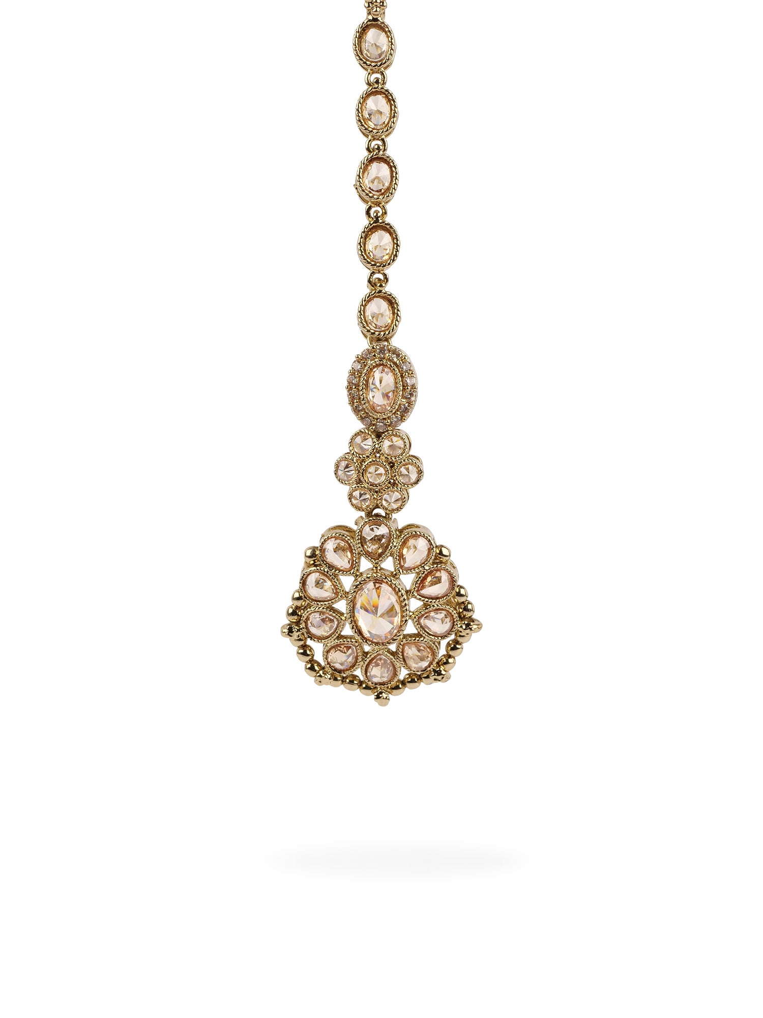 Zoha Bead Edge Maang Tikka in Champagne