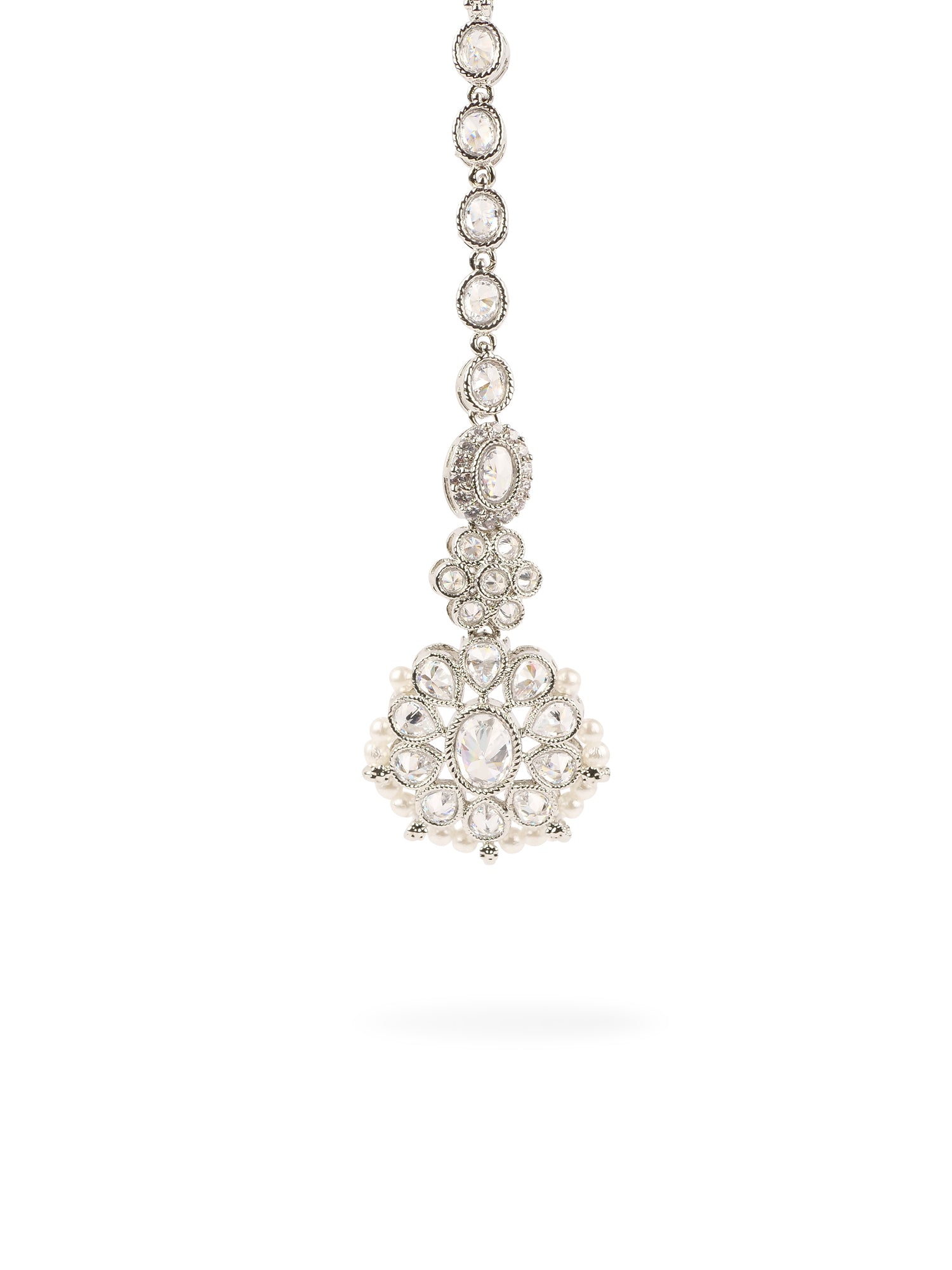 Rupi Small Maang Tikka in Pearl and Rhodium
