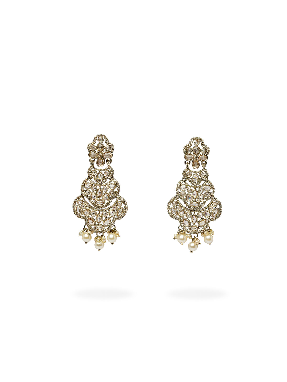 Zohra Long Earrings in Champagne