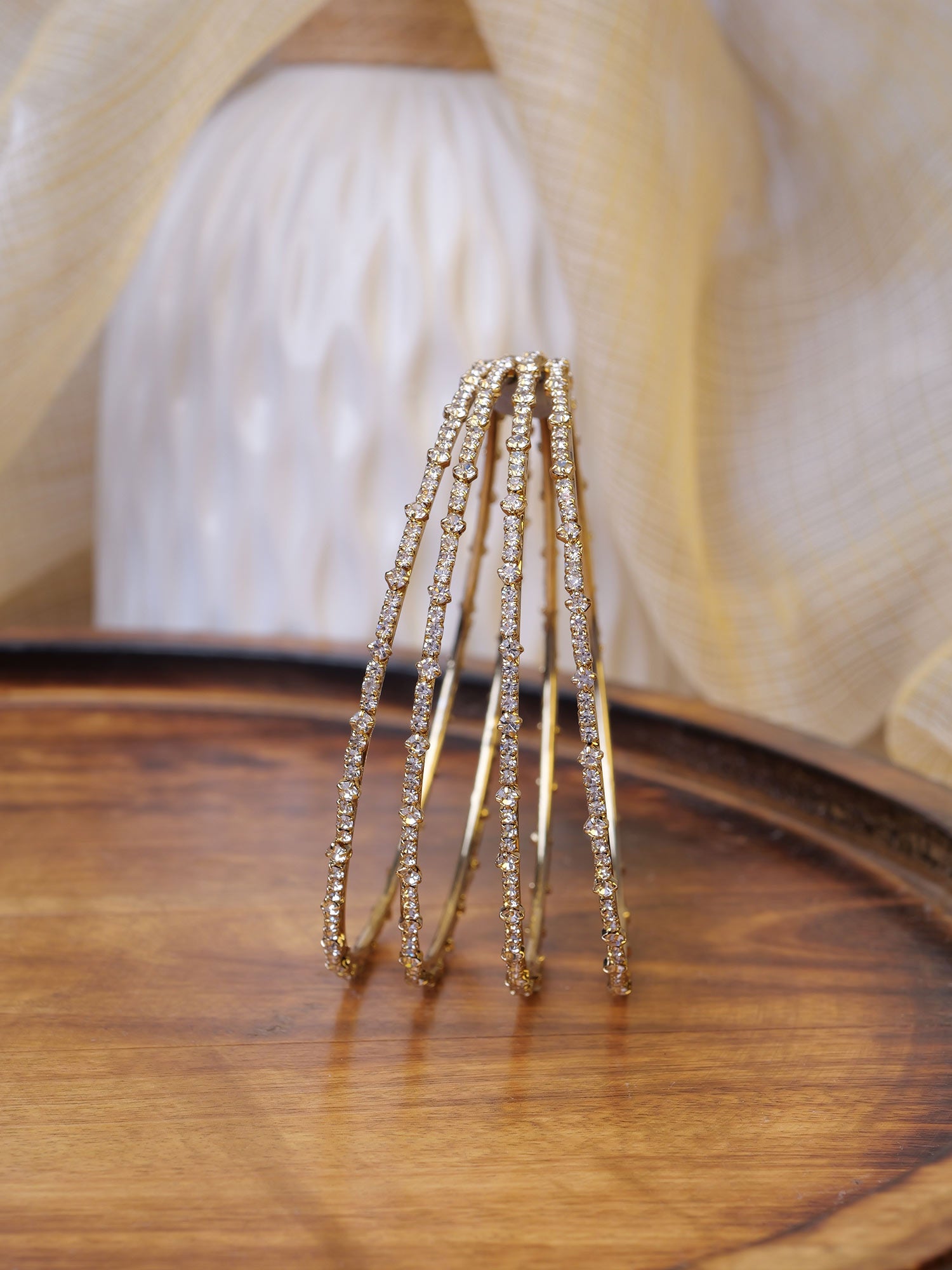 Zunaira Diamante Bangles in White