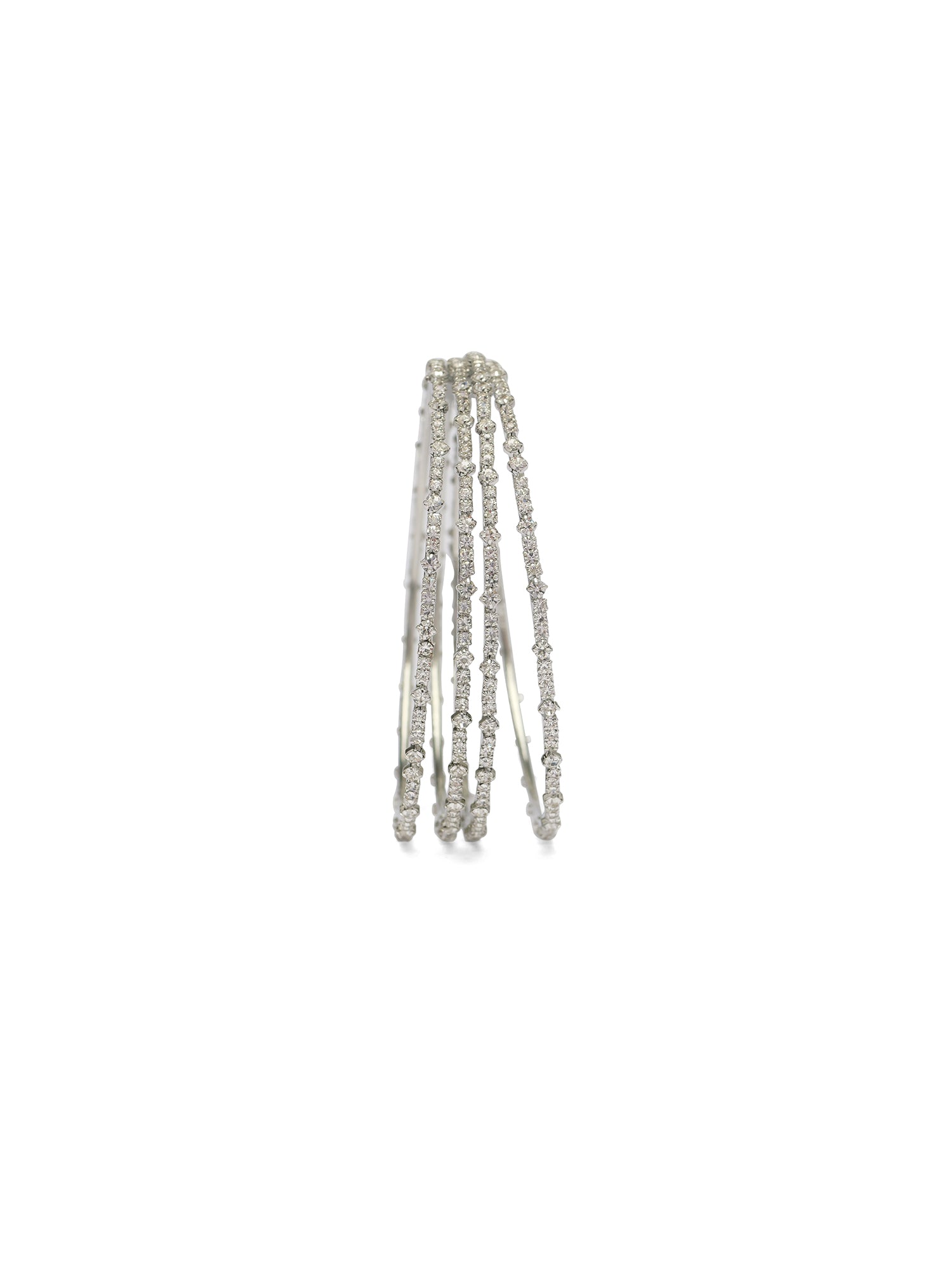 Zunaira Diamante Bangles in Rhodium
