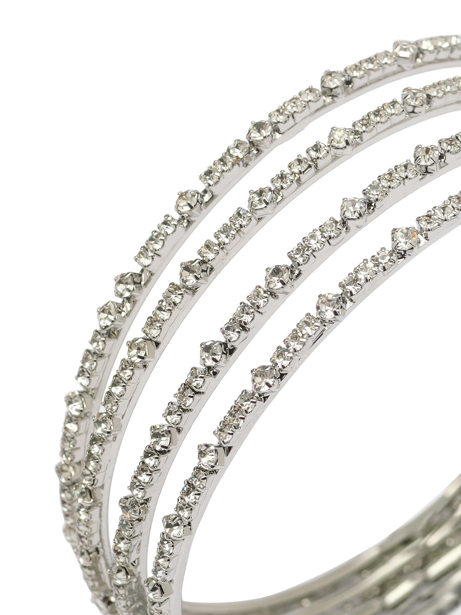 Zunaira Diamante Bangles in Rhodium