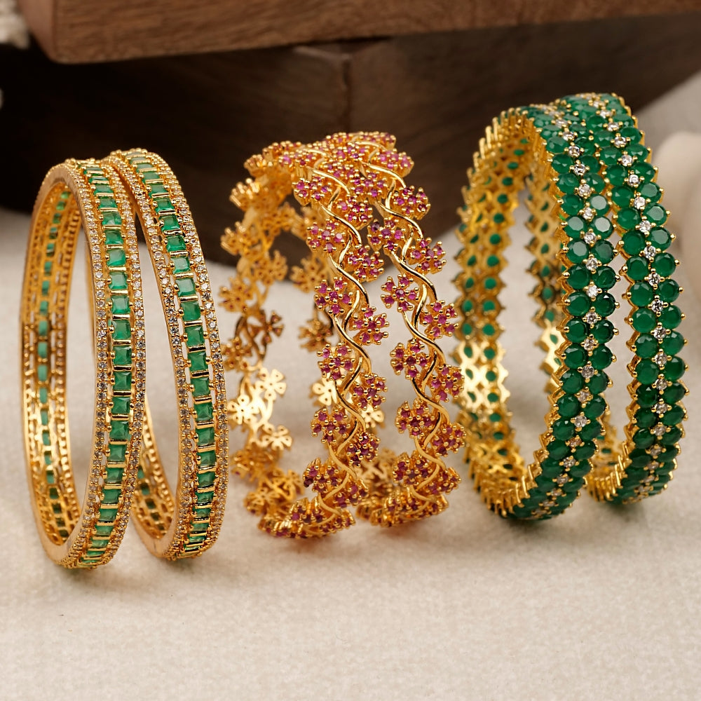 Mahla Cubic Zirconia Bangles in Ruby