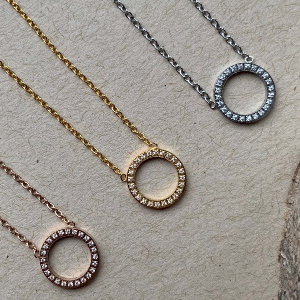 Eternity Cubic Zirconia Necklace in Rose Gold