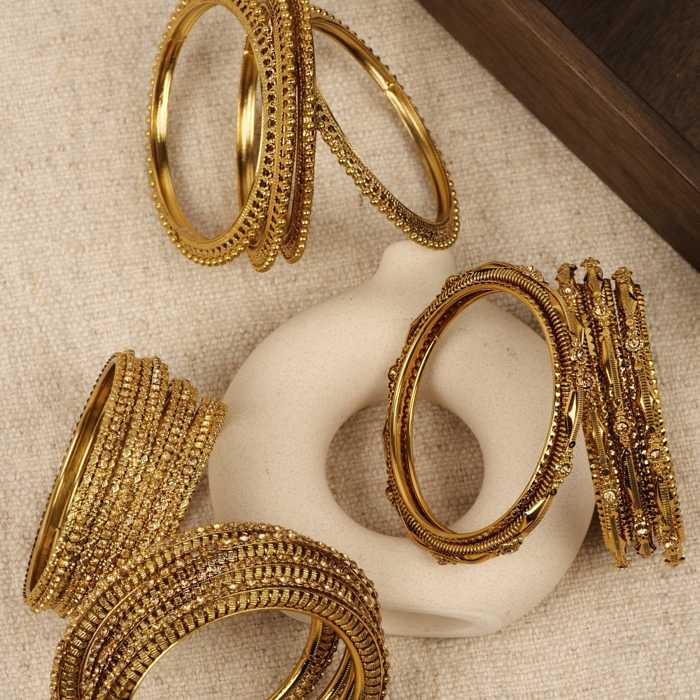 Diamond Cut Antique Bangles