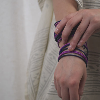 Purple and Blue Bangle Stack