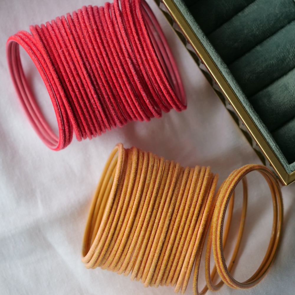 Peach Velvet Bangles