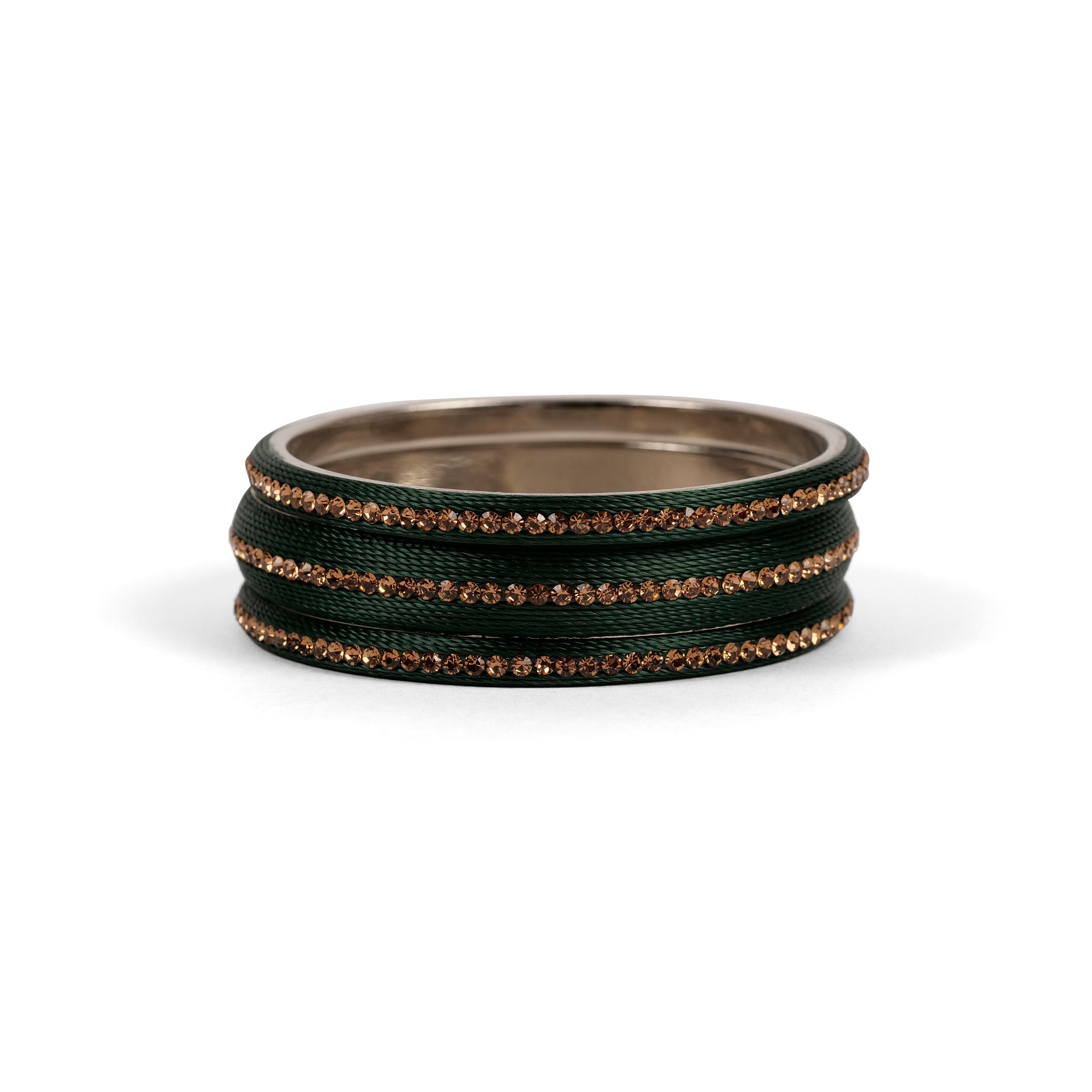 Set of 3 Thread Bangles in Green