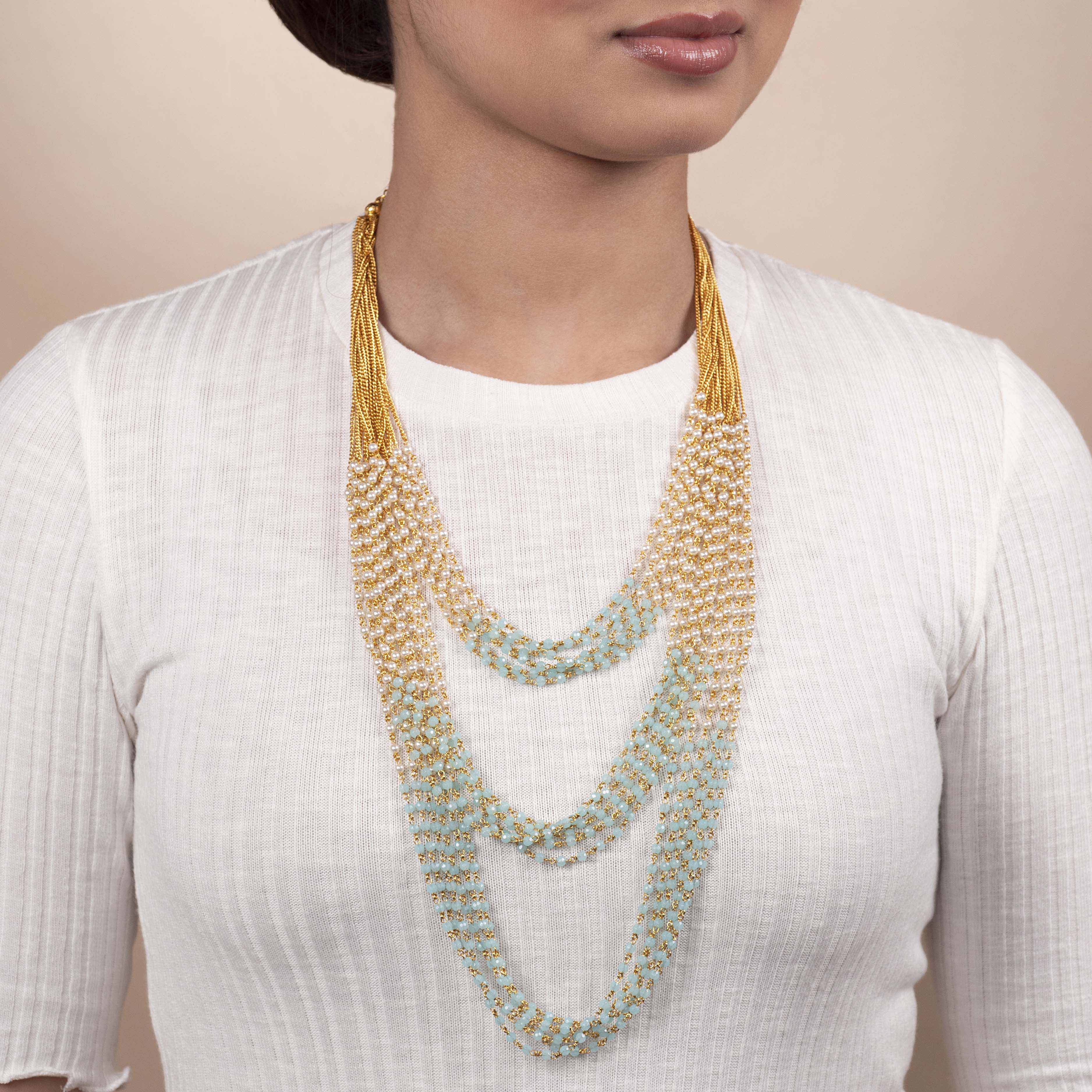 Kanari Multi Layered Chain in Light Blue