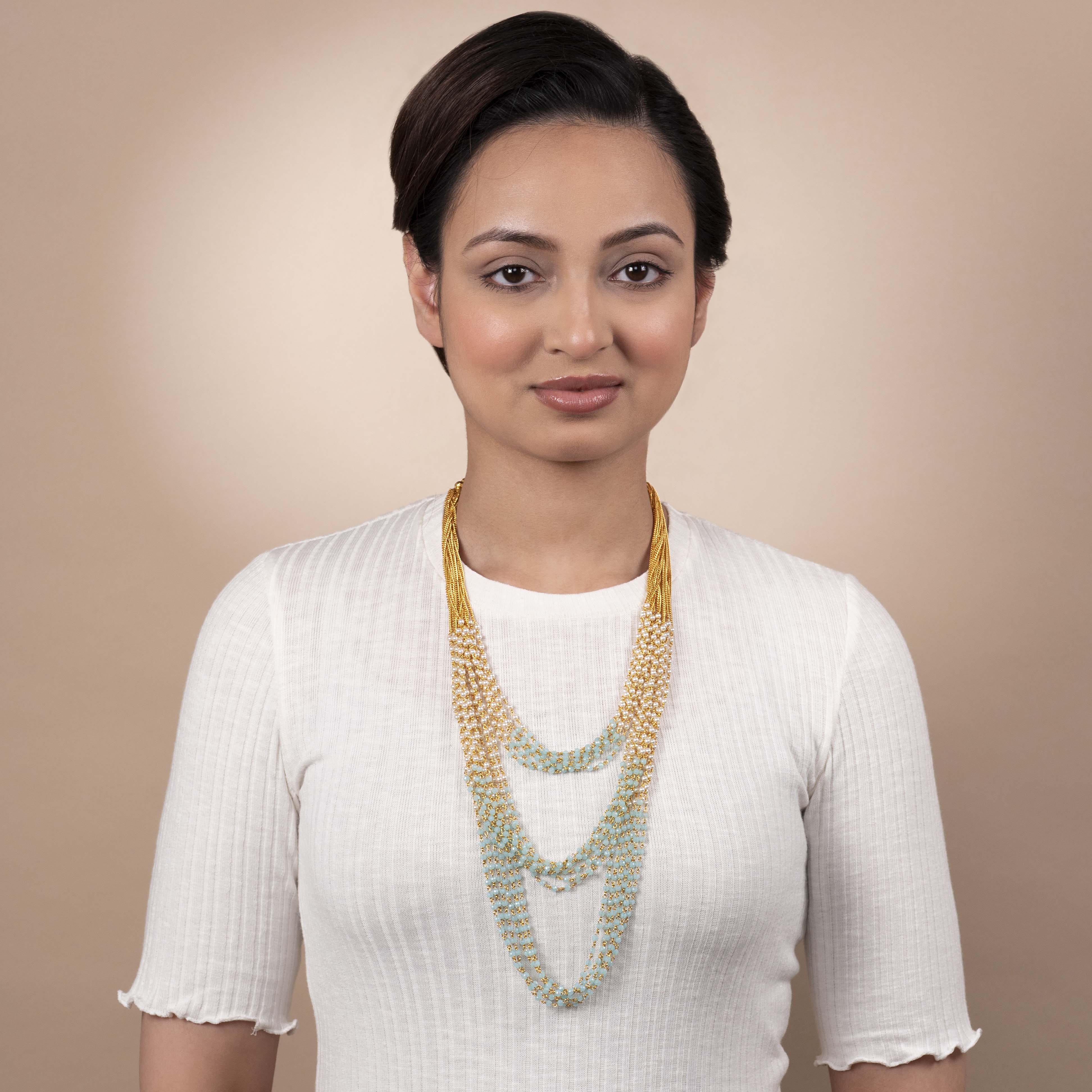 Kanari Multi Layered Chain in Light Blue