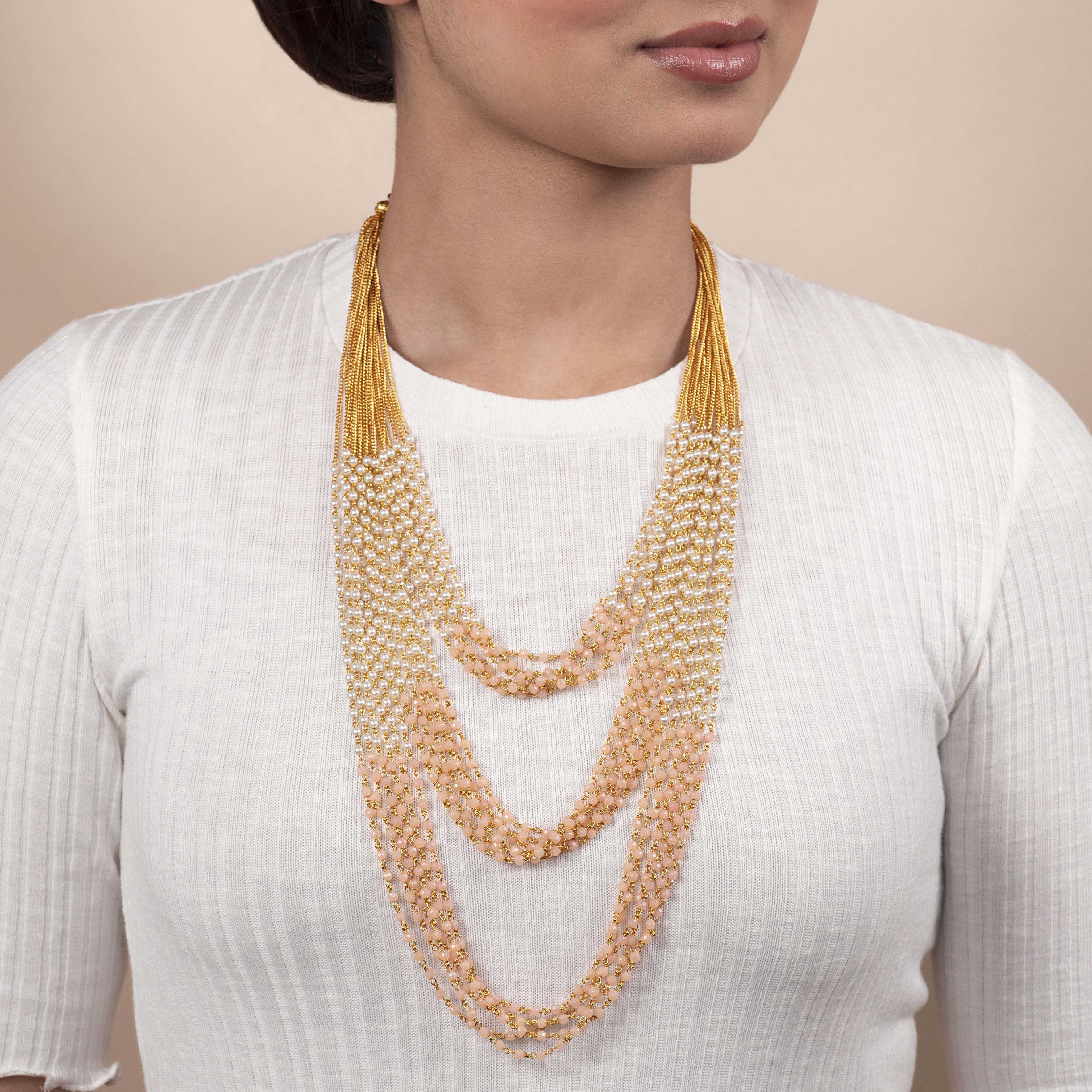 Kanari Multi Layered Chain in Light Pink