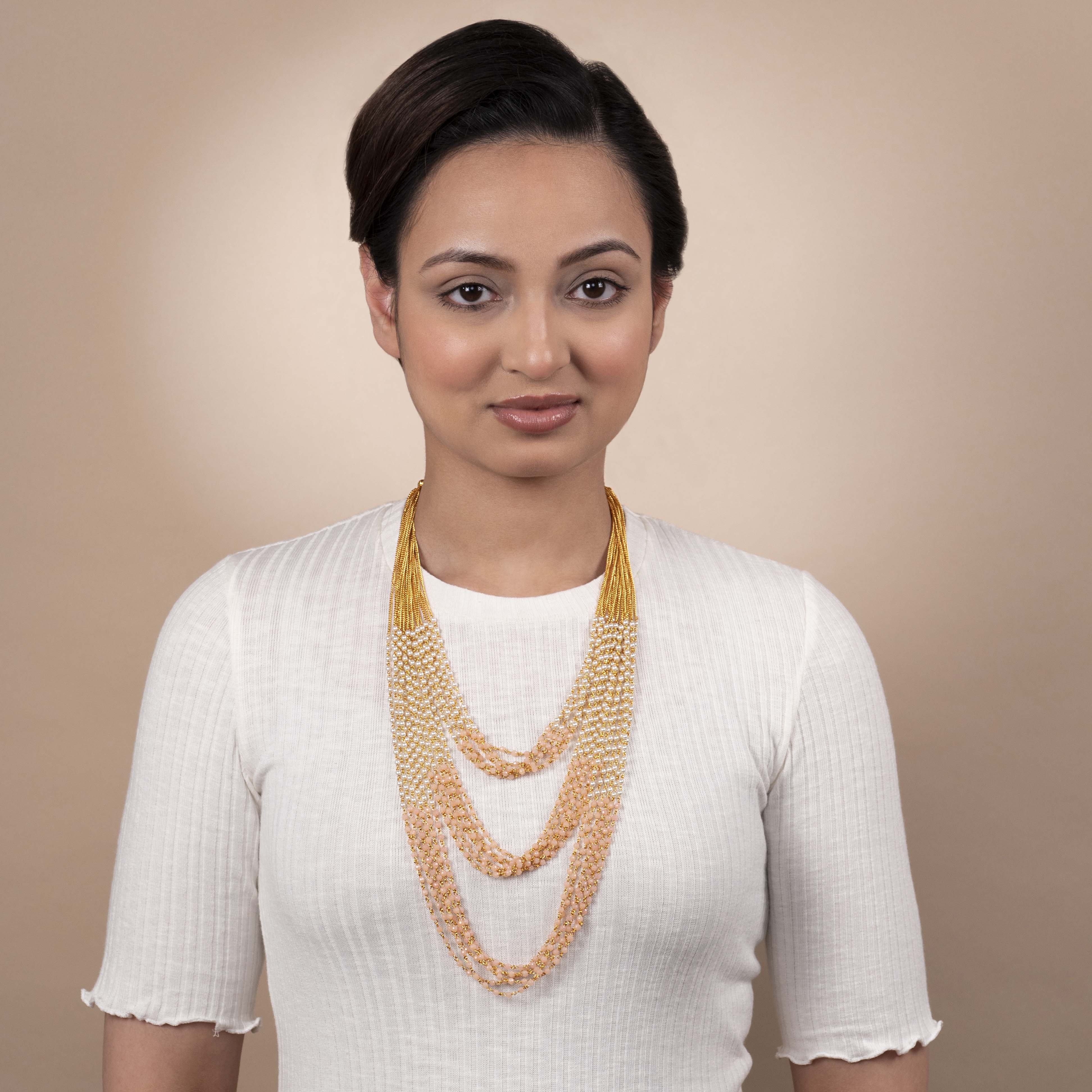 Kanari Multi Layered Chain in Light Pink